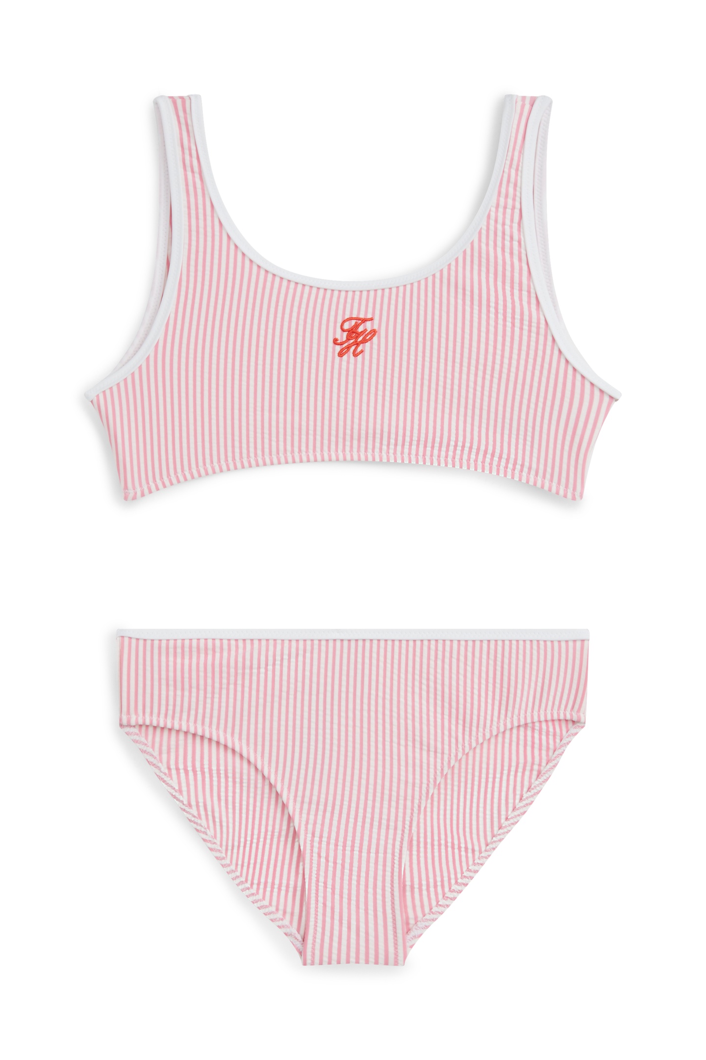 Tommy Hilfiger Girls Bralette Set Seersucker Rose Petal Ithaca Maat: 8-10 | Badmode Outlet | kids | Roze