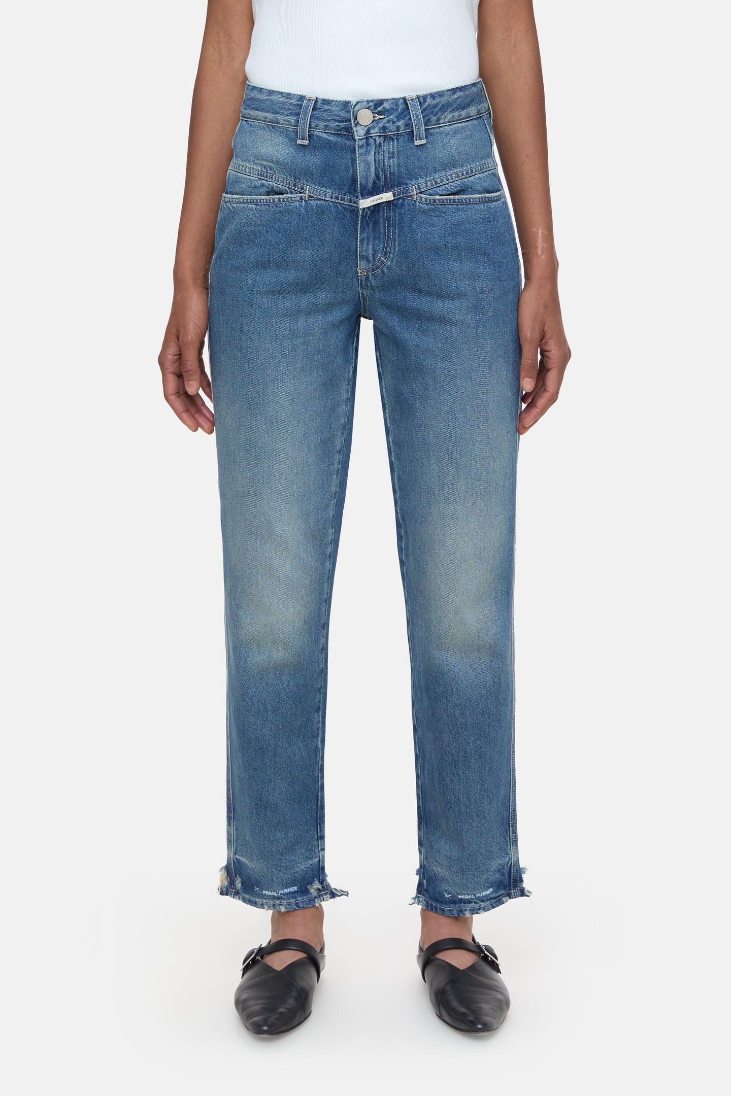 Closed Pedal Pusher Jeans Dark Blue Maat: W27L34 | Straight Broeken Outlet | Dames | Blauw