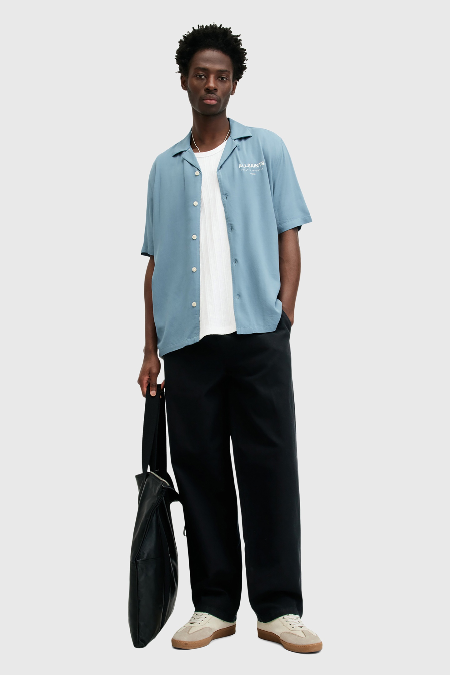 AllSaints Underground Ss Shirt Sur Blue Maat: XL | Casual Overhemden Outlet | Heren | Blauw
