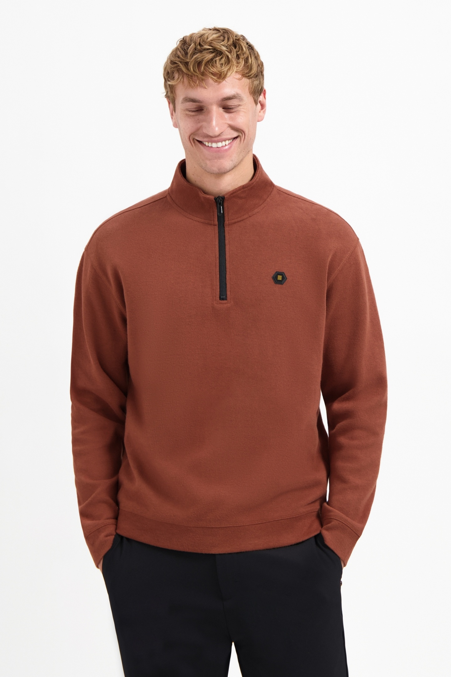 No Excess Sweater Half Zip Soft Rib Relaxed Fit Terra Maat: M | Sweaters Outlet | Heren