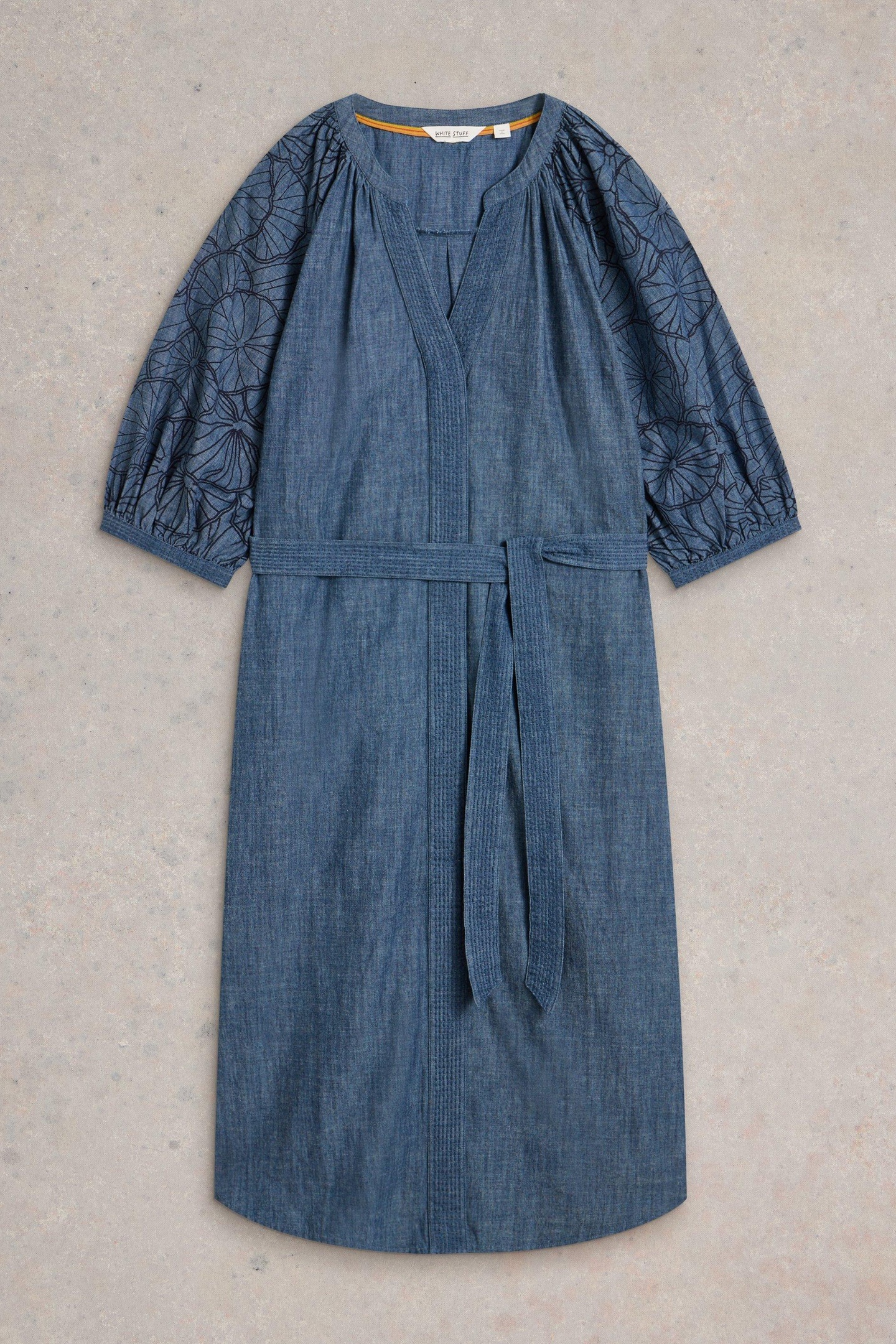 White Stuff Finley Chambray Dress Chambray Blue Maat: 6 REGULAR | Blousejurken Outlet | Dames | Blauw