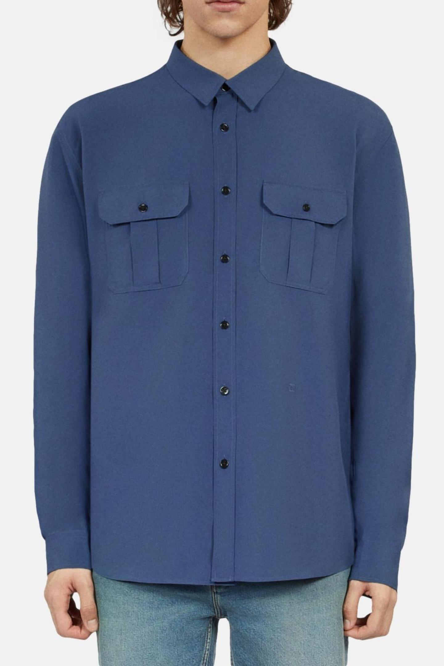 The Kooples Long-sleeved Shirt Middle Navy Maat: M | Casual Overhemden Outlet | Heren | Blauw