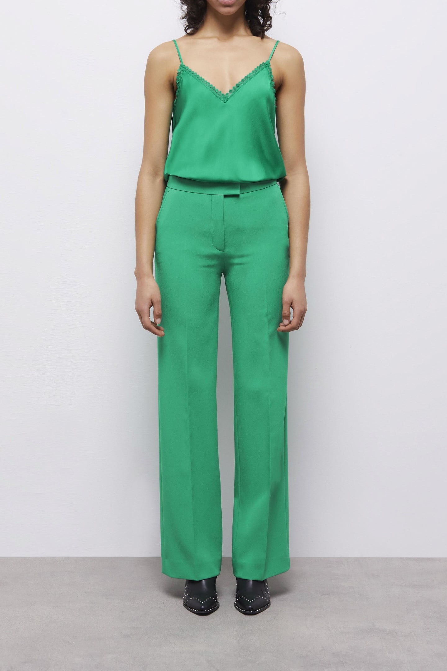 The Kooples Straight-leg Suit Trousers Green Maat: 38 | Pantalons Outlet | Dames | Groen