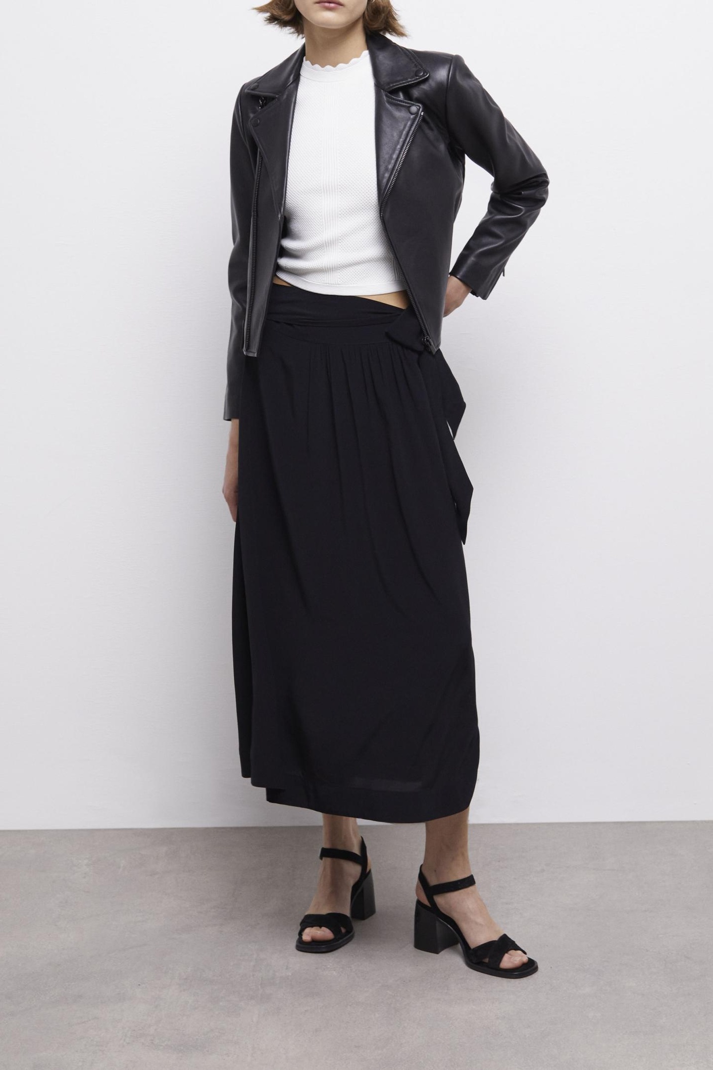 The Kooples Long Tied Skirt Black Maat: 36 | Maxi Rokken Outlet | Dames | Zwart