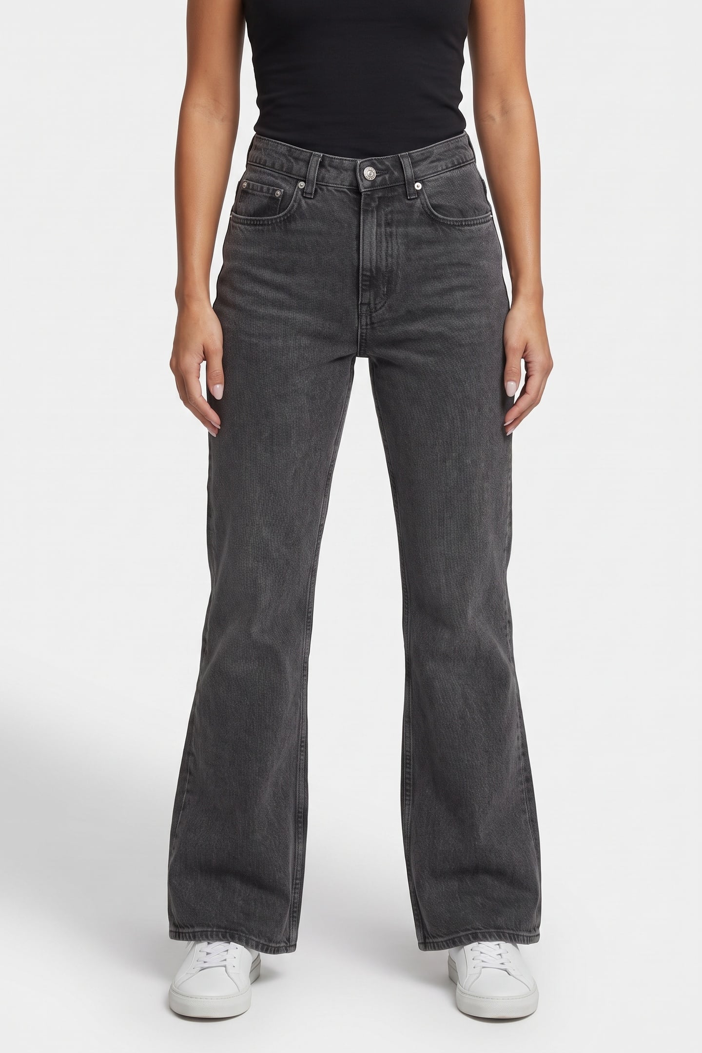 ARKET Reed Bootcut Rigid Grey Maat: W25 | Wijde Broeken Outlet | Dames | Grijs