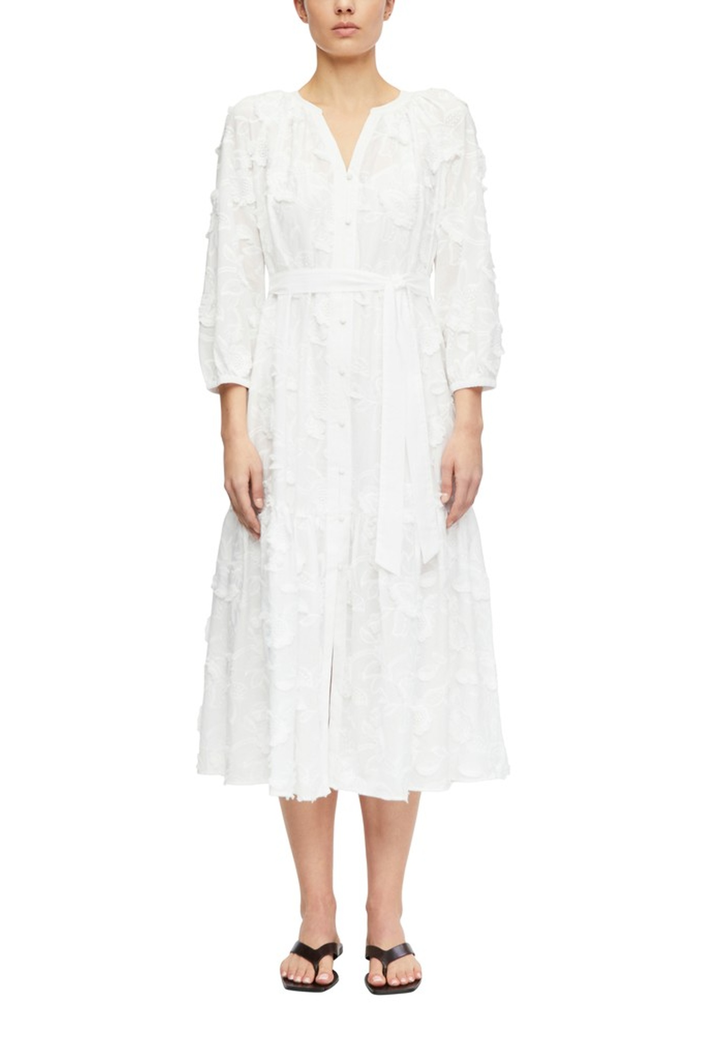 Comma  Dresses White Maat: 38 | Midi Jurken Outlet | Dames | Wit