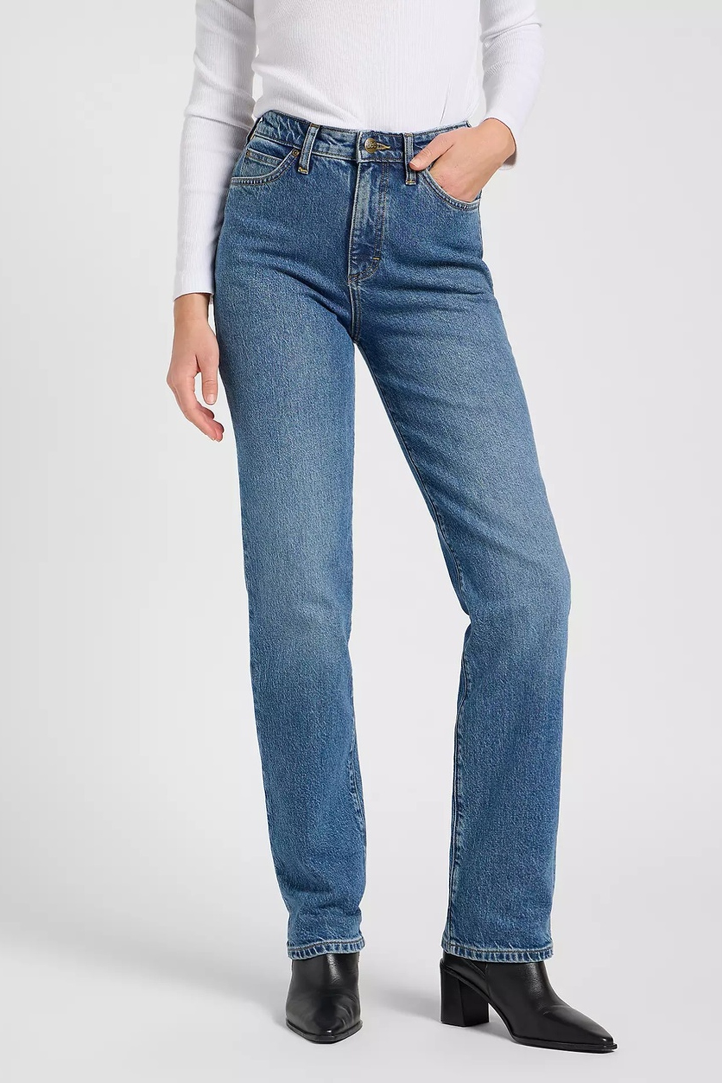Lee June Rays Of Indigo Jeans Maat: W29L31 | Straight Broeken Outlet | Dames | Blauw