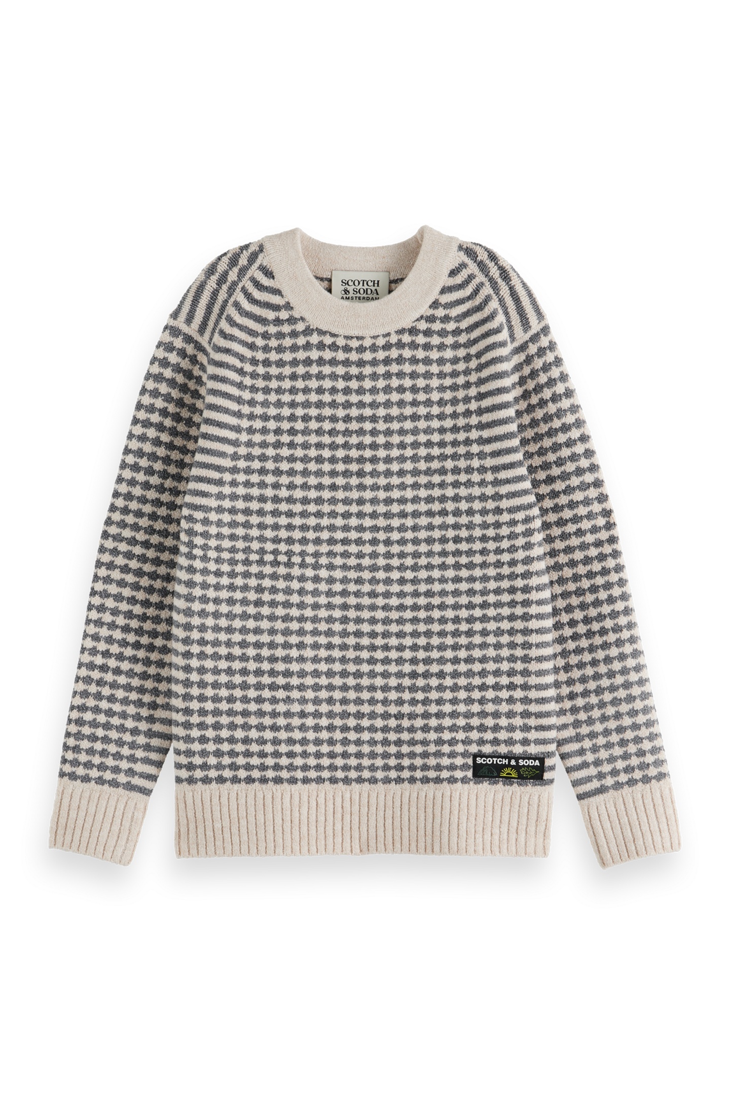Scotch & Soda Boys Regular-fit Chenille Pullover Grey Melange/ Eggnog Size: 4 | Sweaters and Cardigans Outlet | kids | Grijs