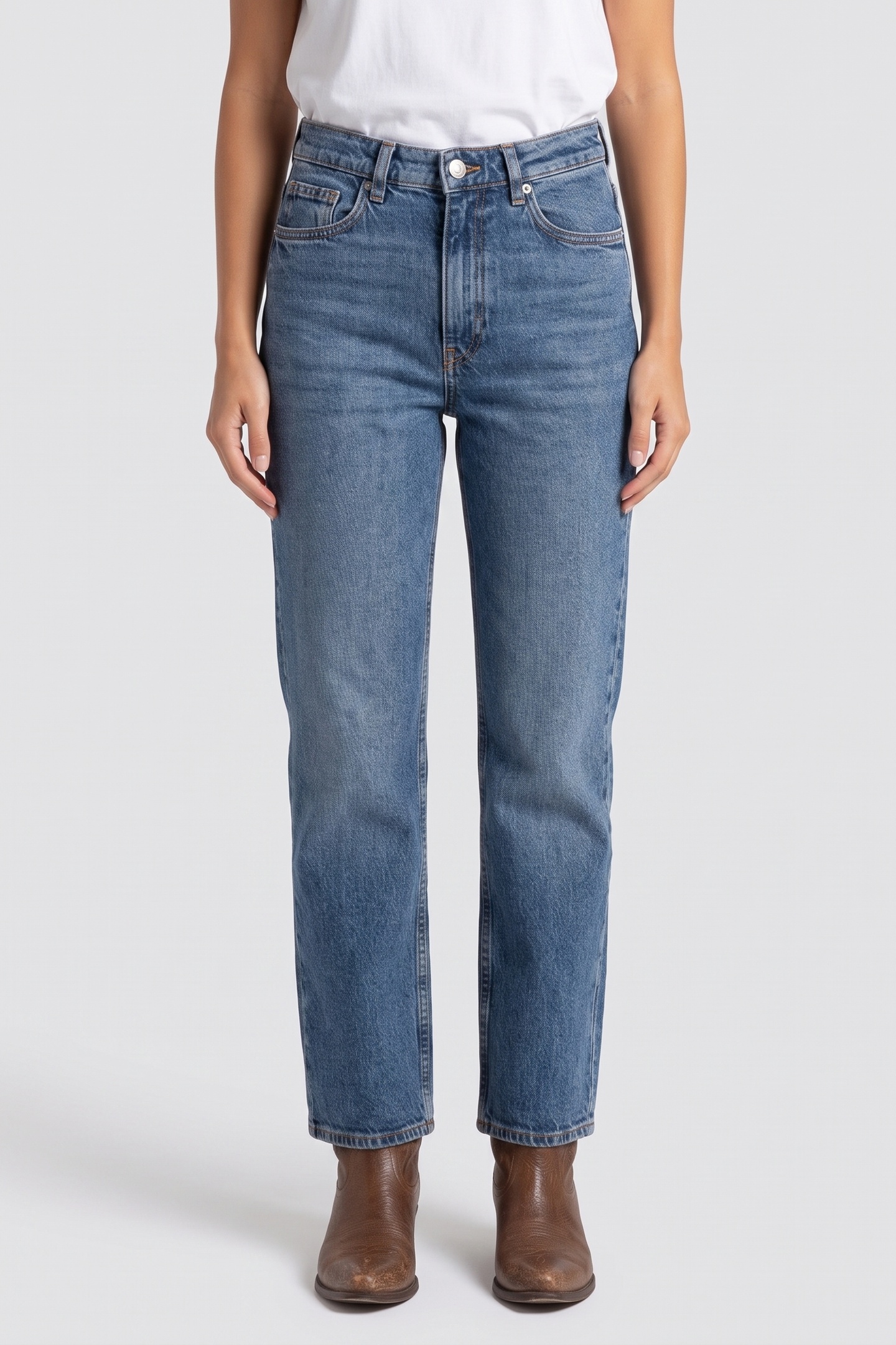 ARKET Fern Cropped Flared Stretch Blue Maat: W26 | Straight Broeken Outlet | Dames | Blauw