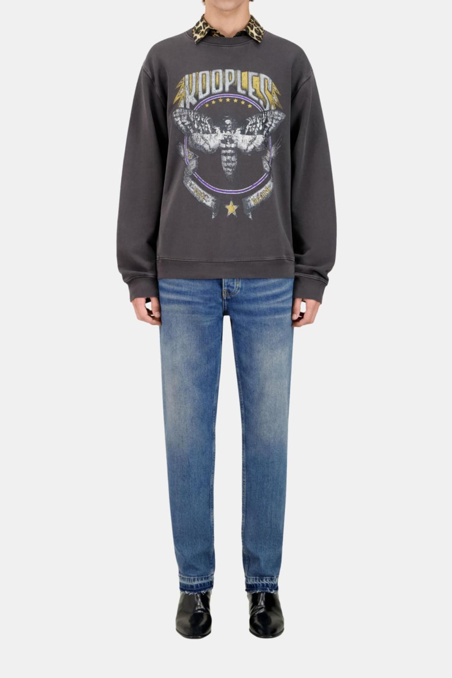 The Kooples Sweatshirt With Butterfly Print On The Front Carbone Maat: S | Sweaters Outlet | Heren | Zwart