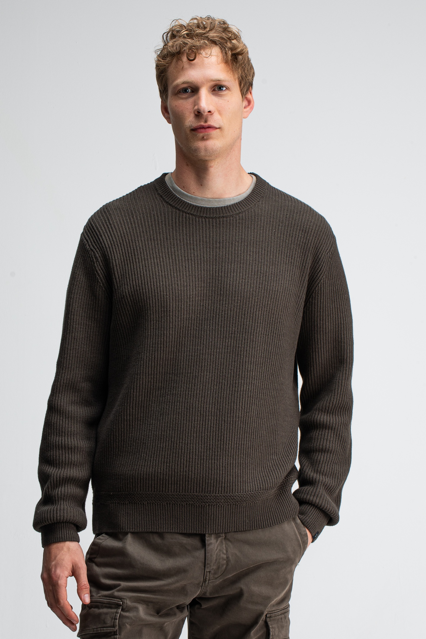 Butcher of Blue Galway Crew Mocha Brown Maat: XXL | Sweaters Outlet | Heren | Bruin