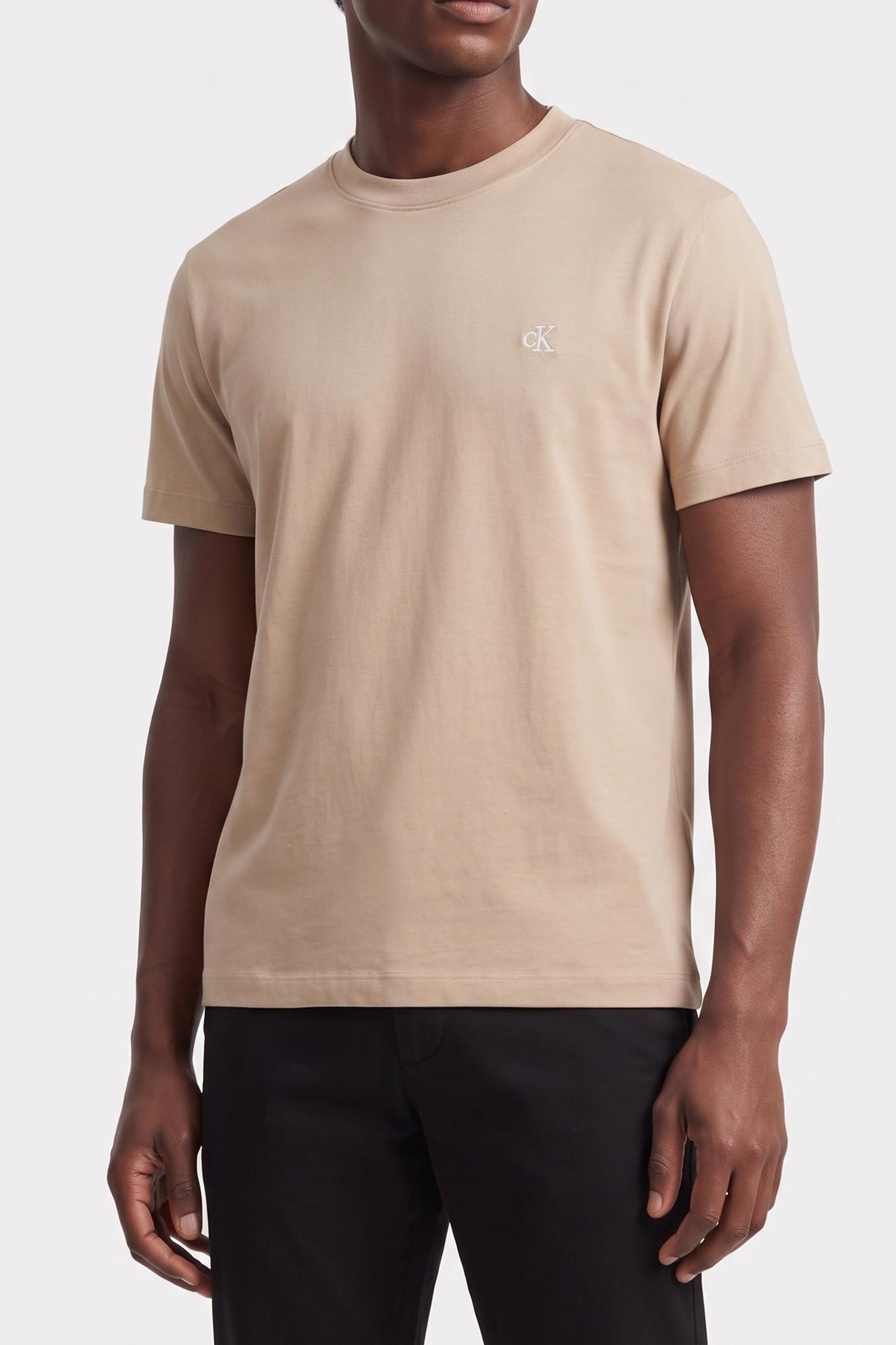 Calvin Klein Ss Easy Monogram Tee White Pepper Talla: L | Camisetas Básicas Outlet | Hombre | Blanco