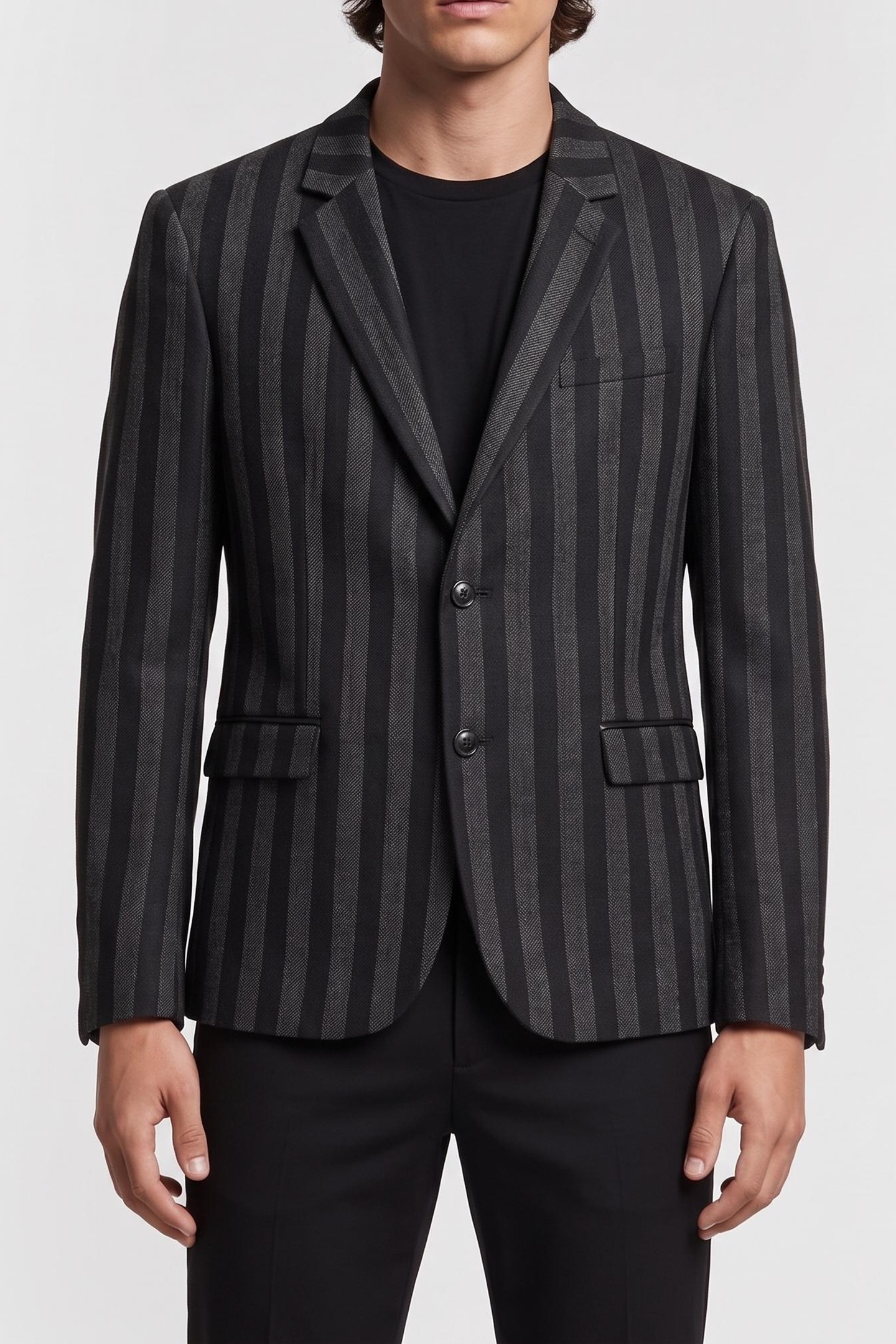 The Kooples Straight-cut Jacket With 3 Buttons & 3 Pockets Black Grey Maat: 52 | Colberts Outlet | Heren | Zwart