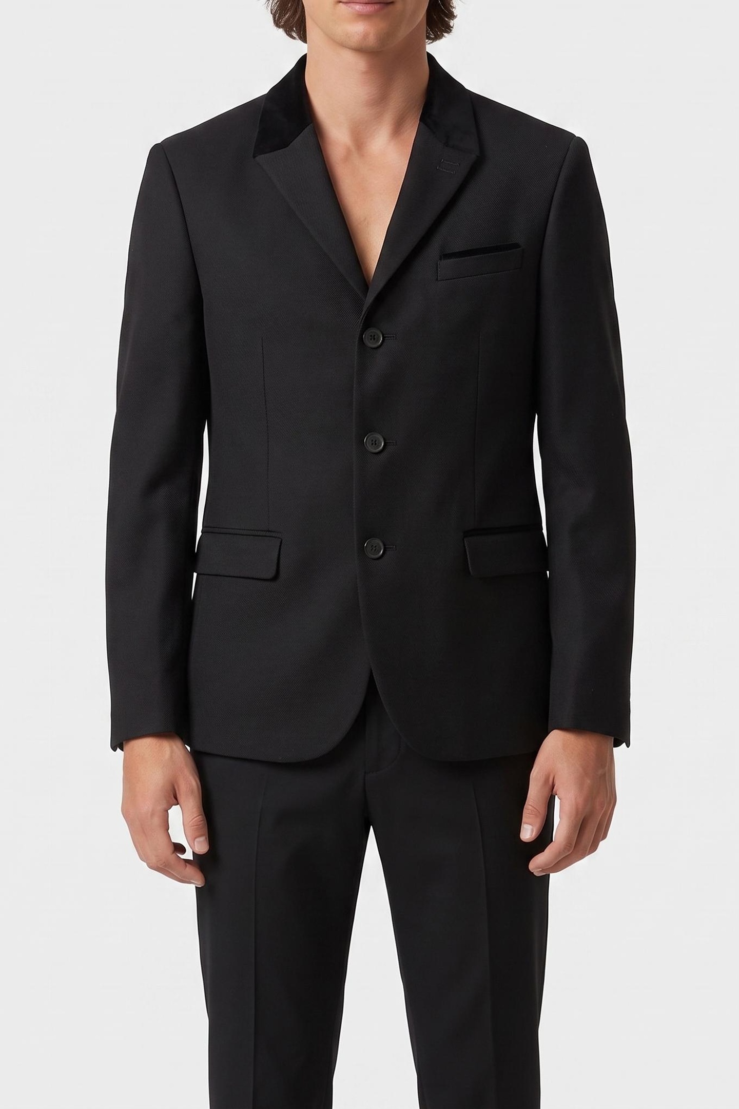 The Kooples Straight-cut Jacket With 3 Buttons & 3 Pockets Black Maat: 44 | Blazers Outlet | Heren | Zwart