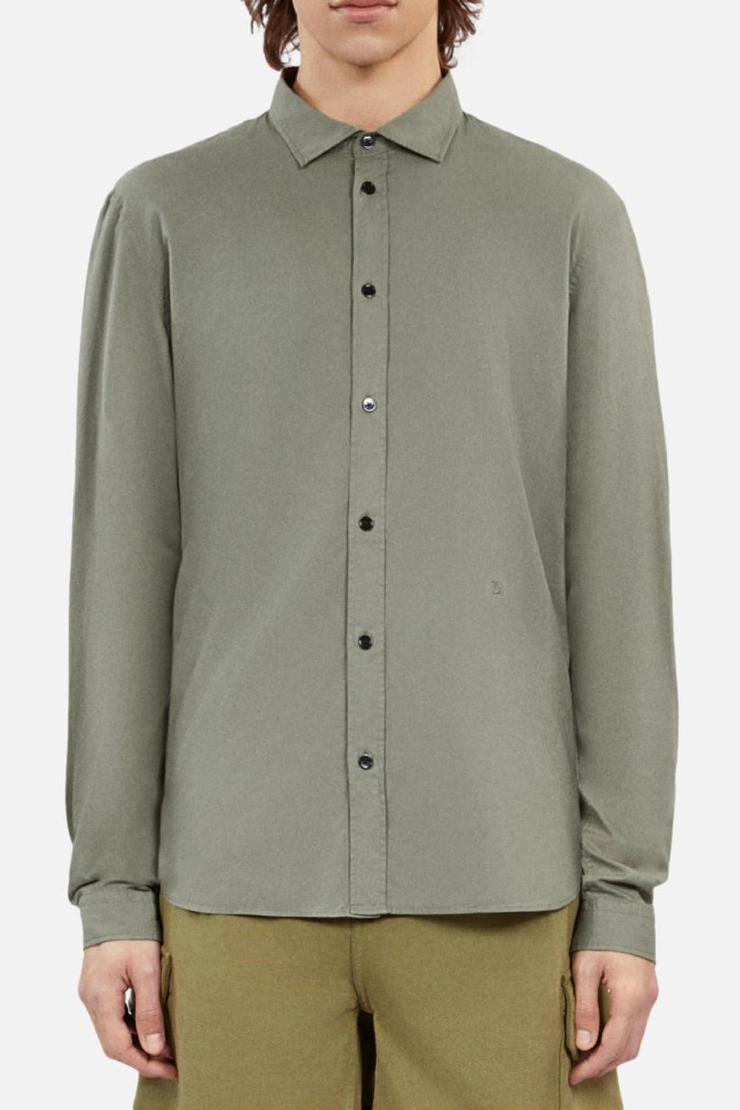 The Kooples Long-sleeved Shirt With Classic Collar Wood Kaki Maat: M | Casual Overhemden Outlet | Heren | Bruin
