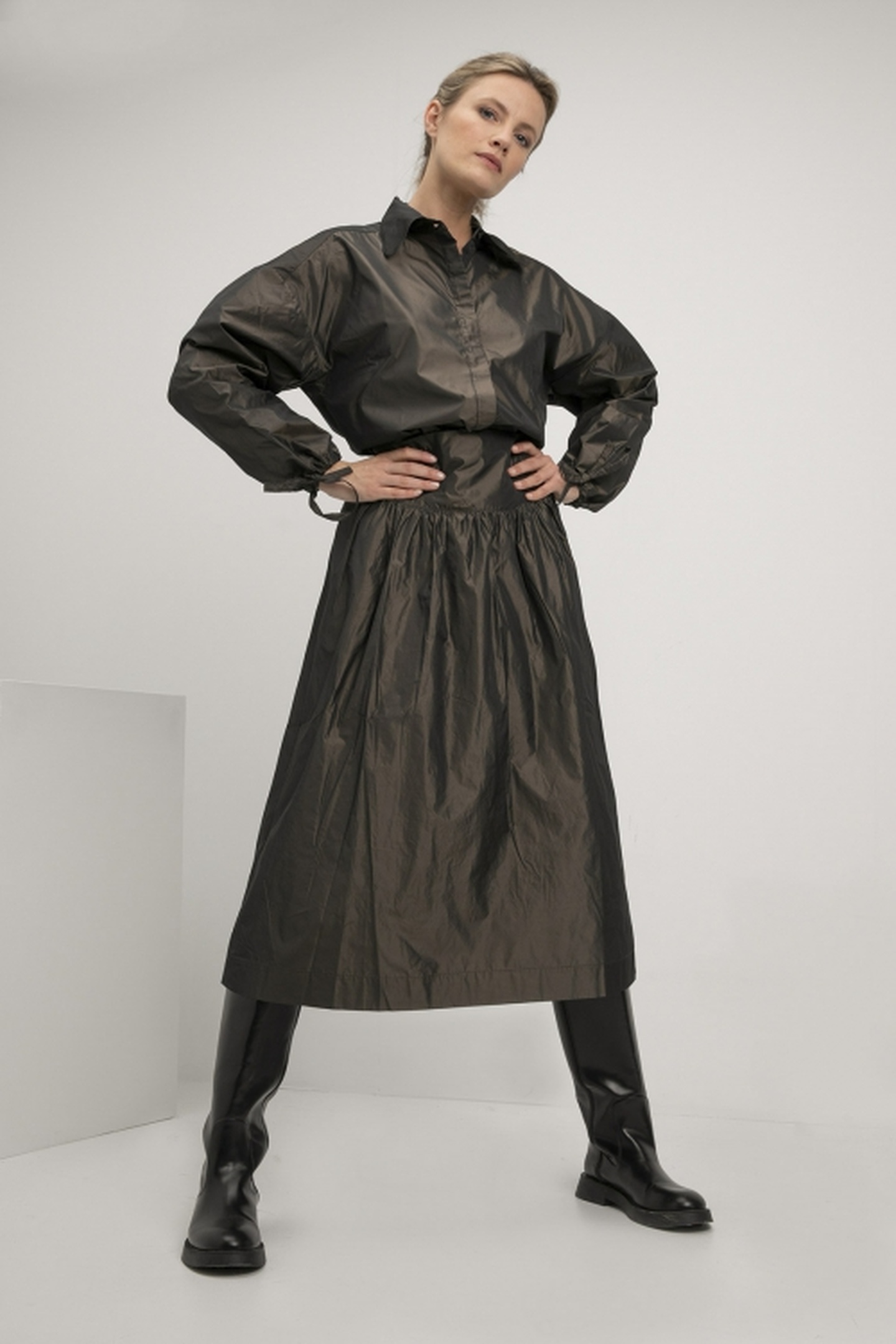 Josephine & Co Sienna Skirt Dark Brown Melange Maat: 38 | Maxi Rokken Outlet | Dames | Bruin