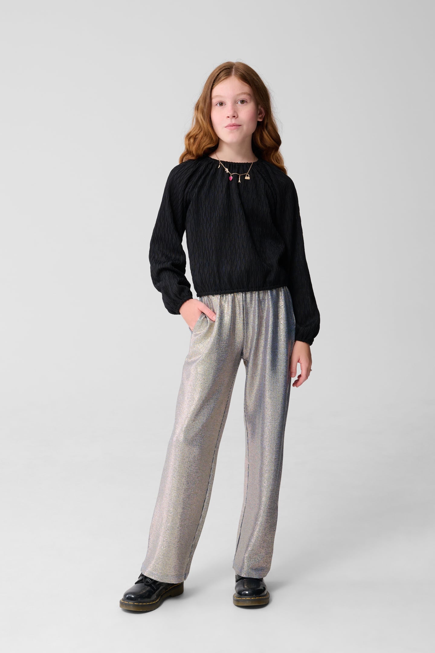Shoeby Gaa-sbmetallic Pants Blue Maat: 146/152 | Broeken Outlet | Unisex | Zilver