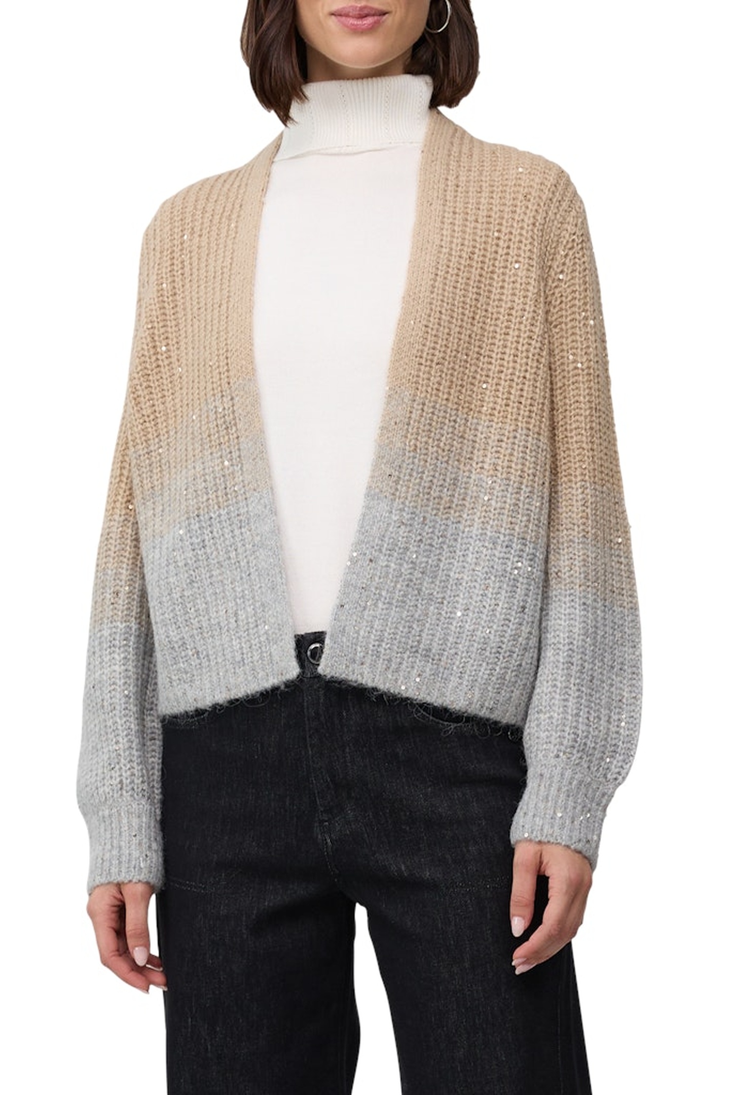 s.Oliver  Cardigan Grey/black Maat: S | Sweaters Outlet | Dames | Beige