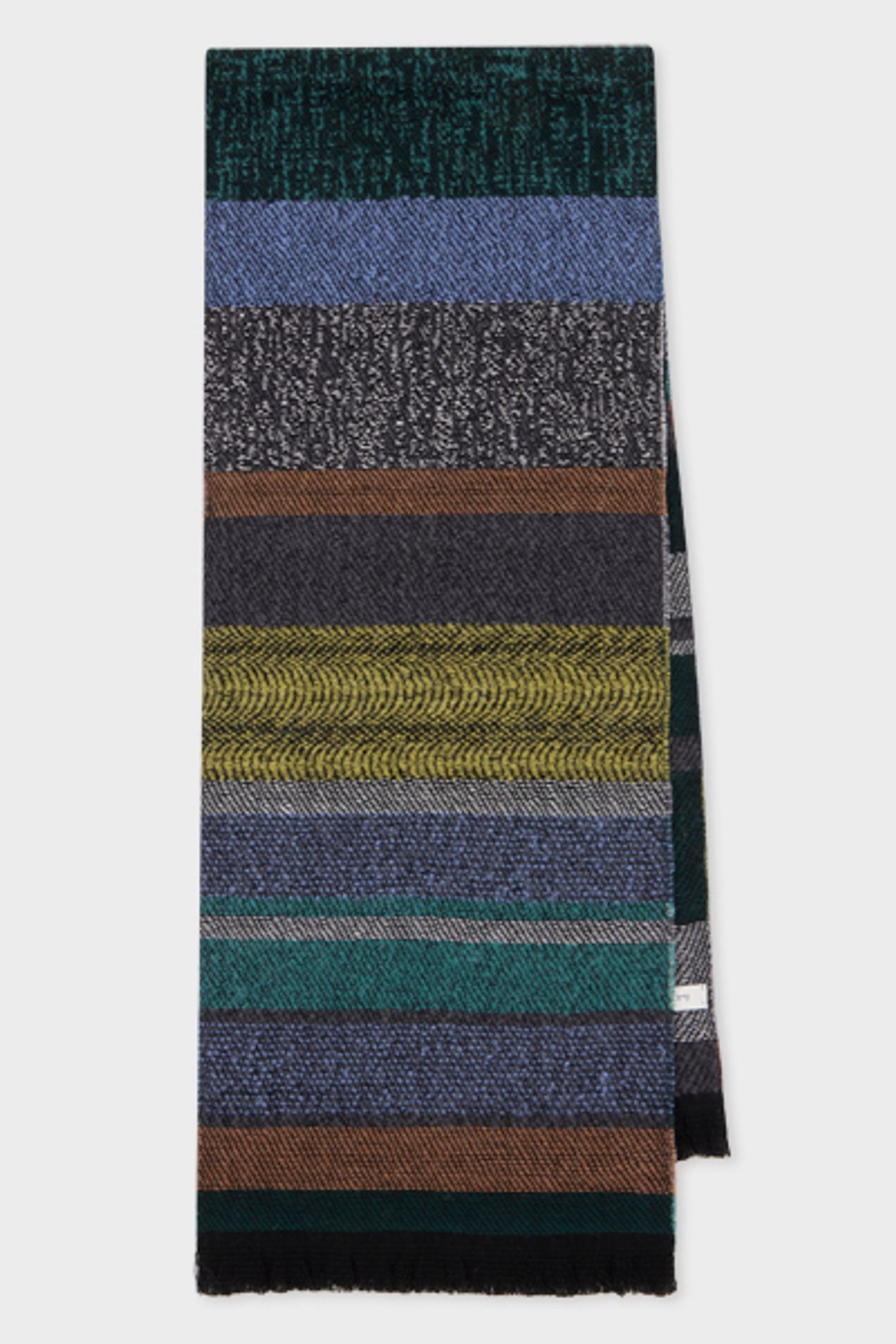 Paul Smith Men Scarf Mohair Stripe Petrol Green Size: OS | Scarves & Gloves Outlet | Heren | Groen