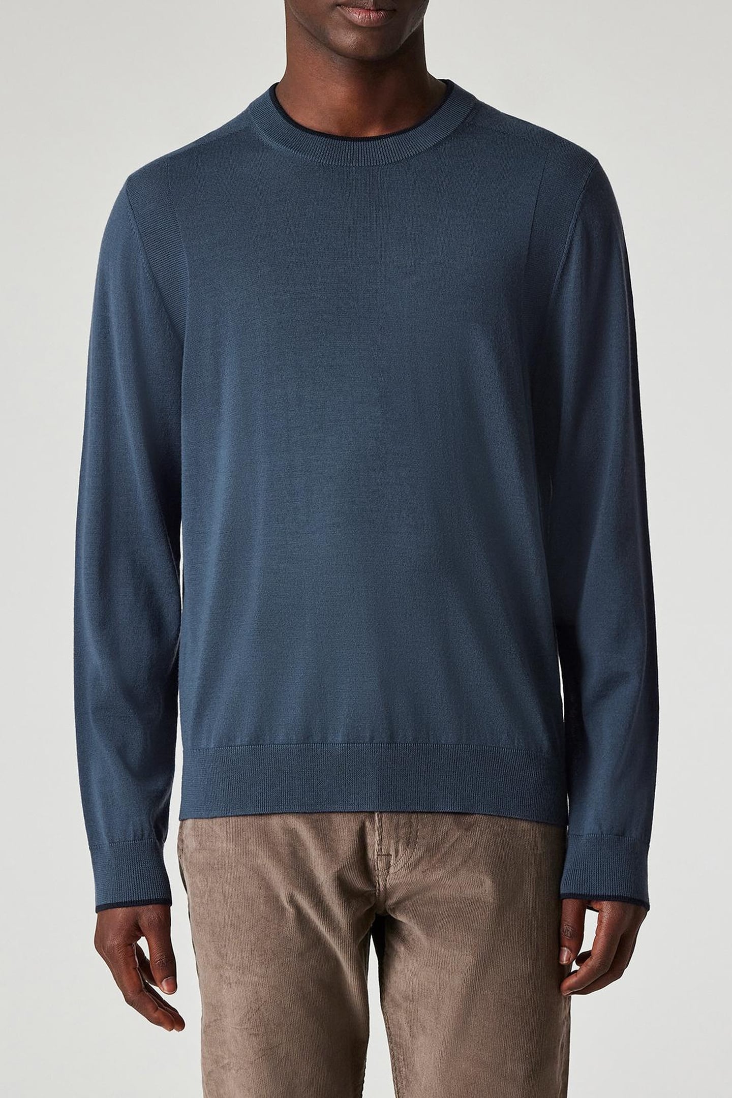 Paul Smith Mens Sweater Crew Neck Slate Maat: S | Sweaters Outlet | Heren | Blauw