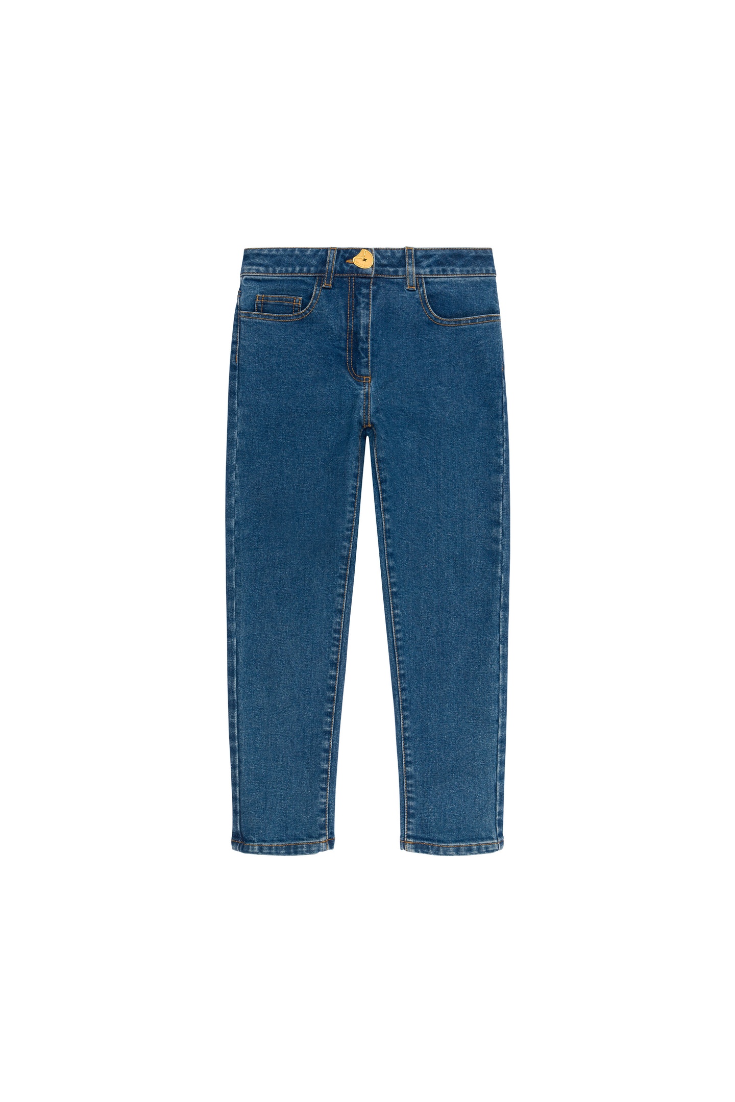 Moschino Girl's Morphed Button Stretch Denim Trousers Blue Maat: 4 | Spijkerbroeken Outlet | Unisex | Blauw
