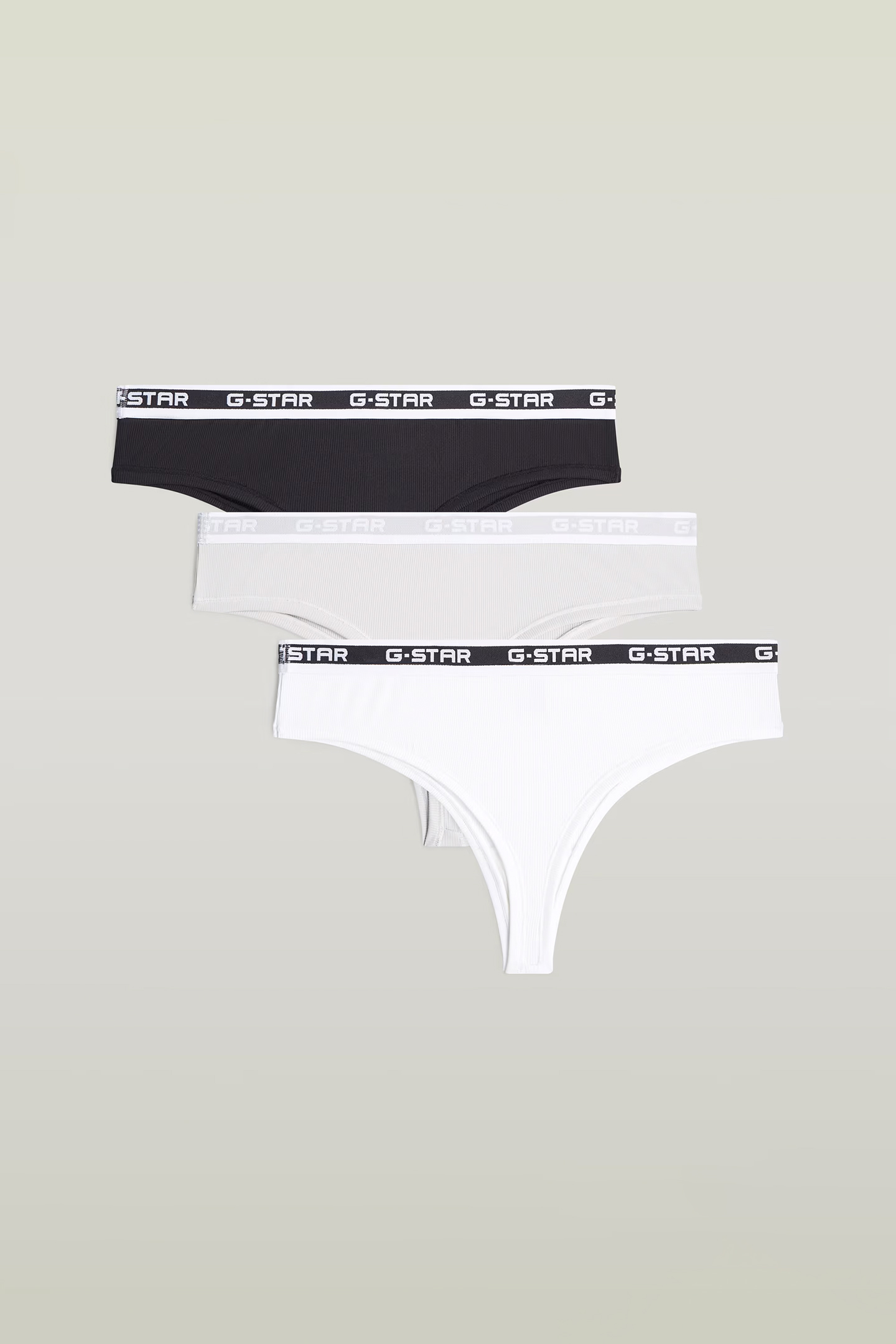 G-Star Underwear Rhodonite 3 Pack Brazilian Briefs Black/light Grey Maat: S | Slipjes Outlet | Dames | Zwart