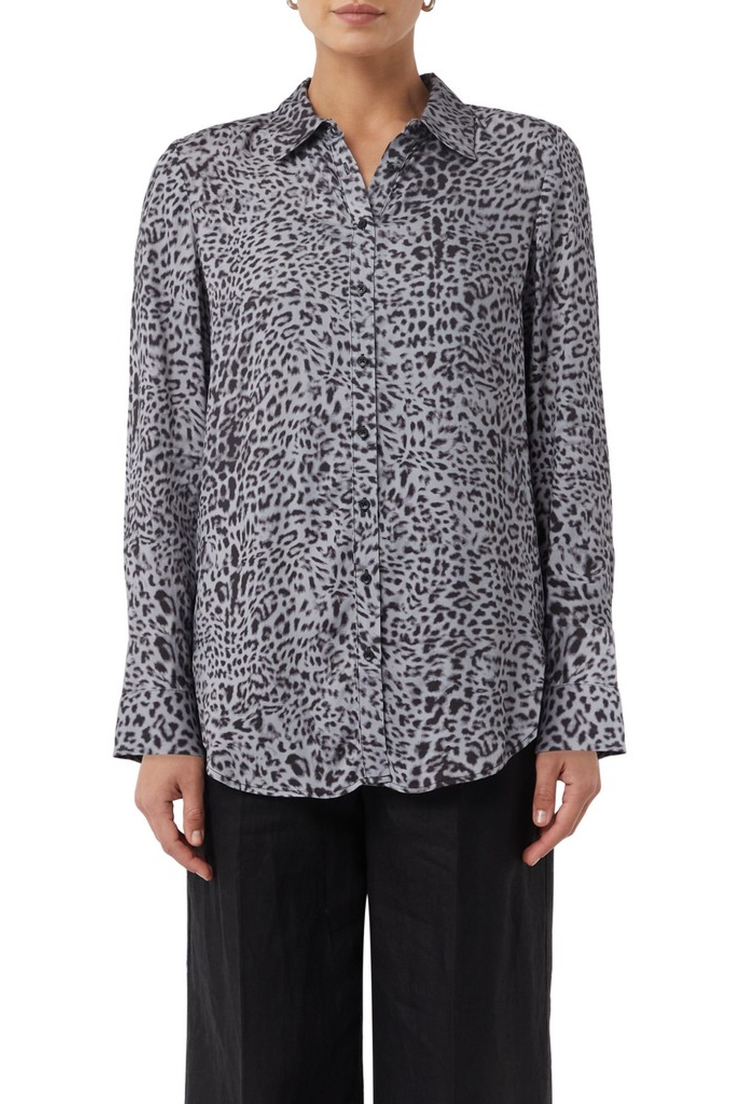 Comma  Blouses Black Maat: 42 | Longsleeves Outlet | Dames | Grijs