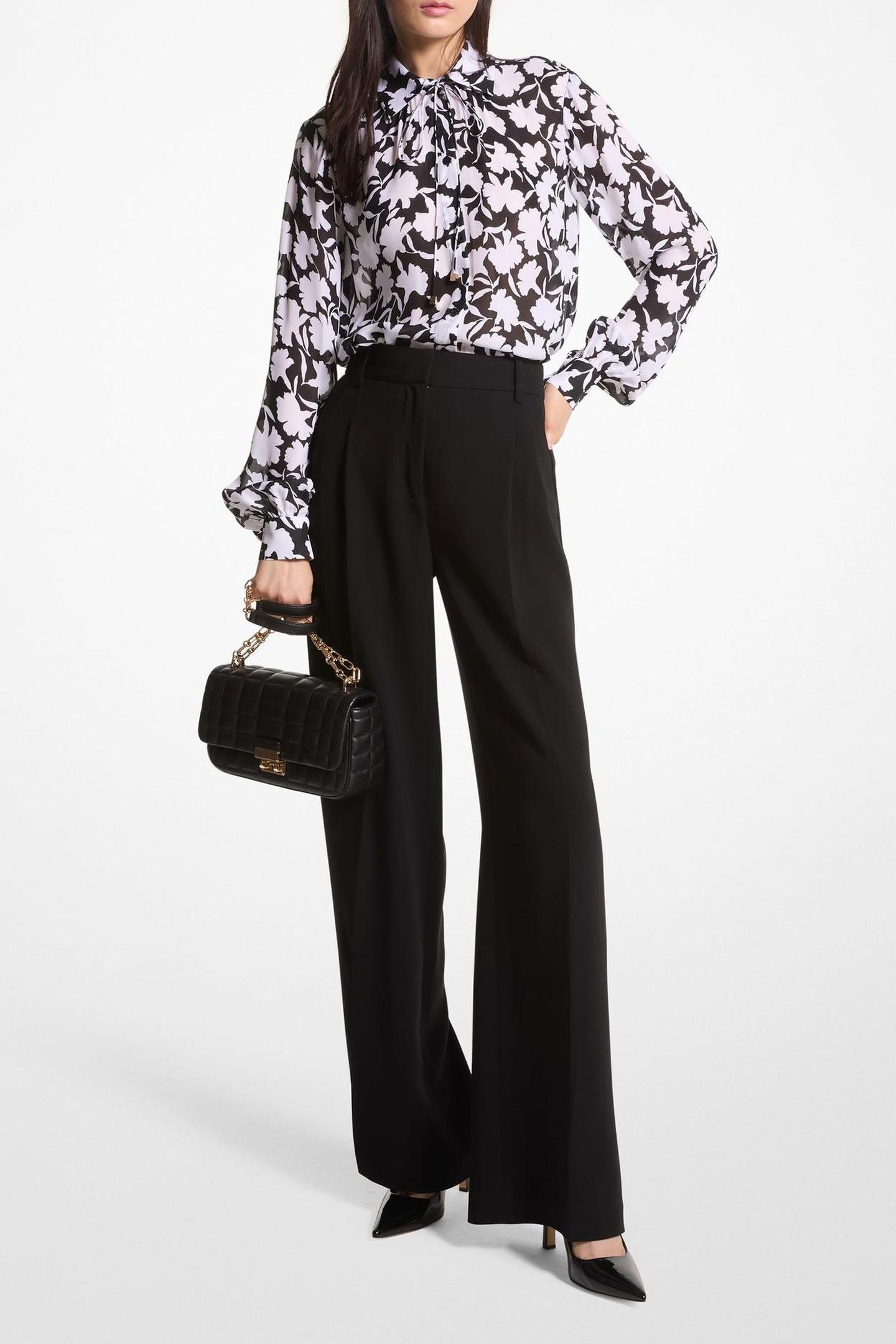 Michael Kors Shadow Fleur Top Black/white Maat: XS | Longsleeves Outlet | Dames | Zwart