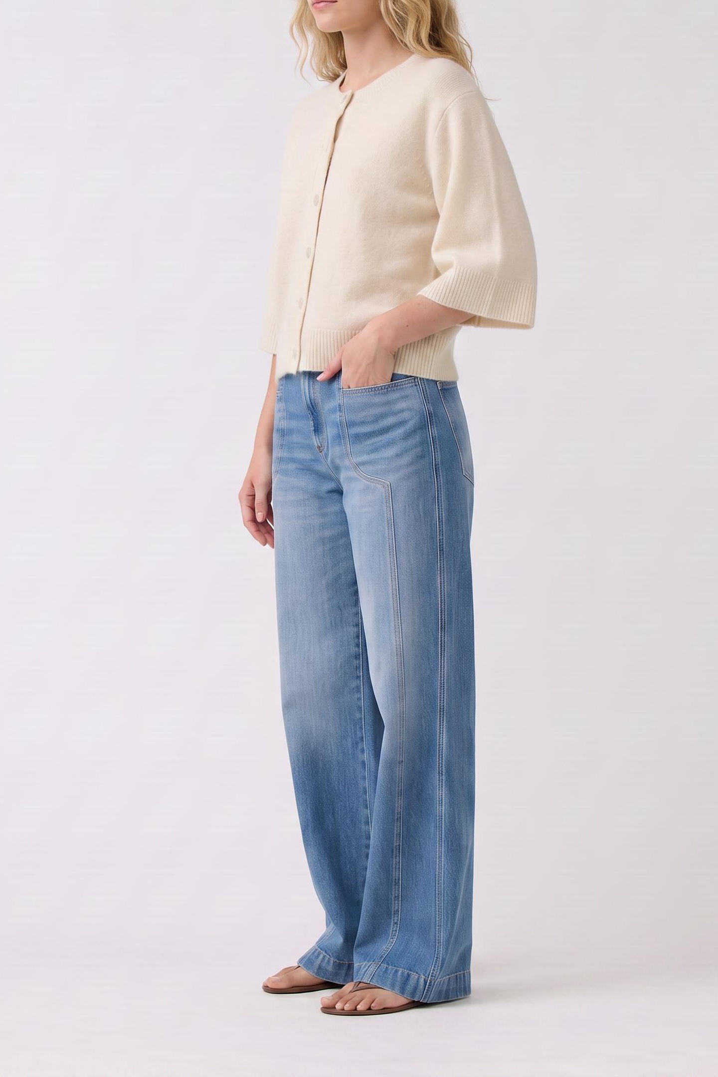 Alchemist Cardigan Caroline Ecru Maat: XS | Longsleeves Outlet | Dames | Ecru