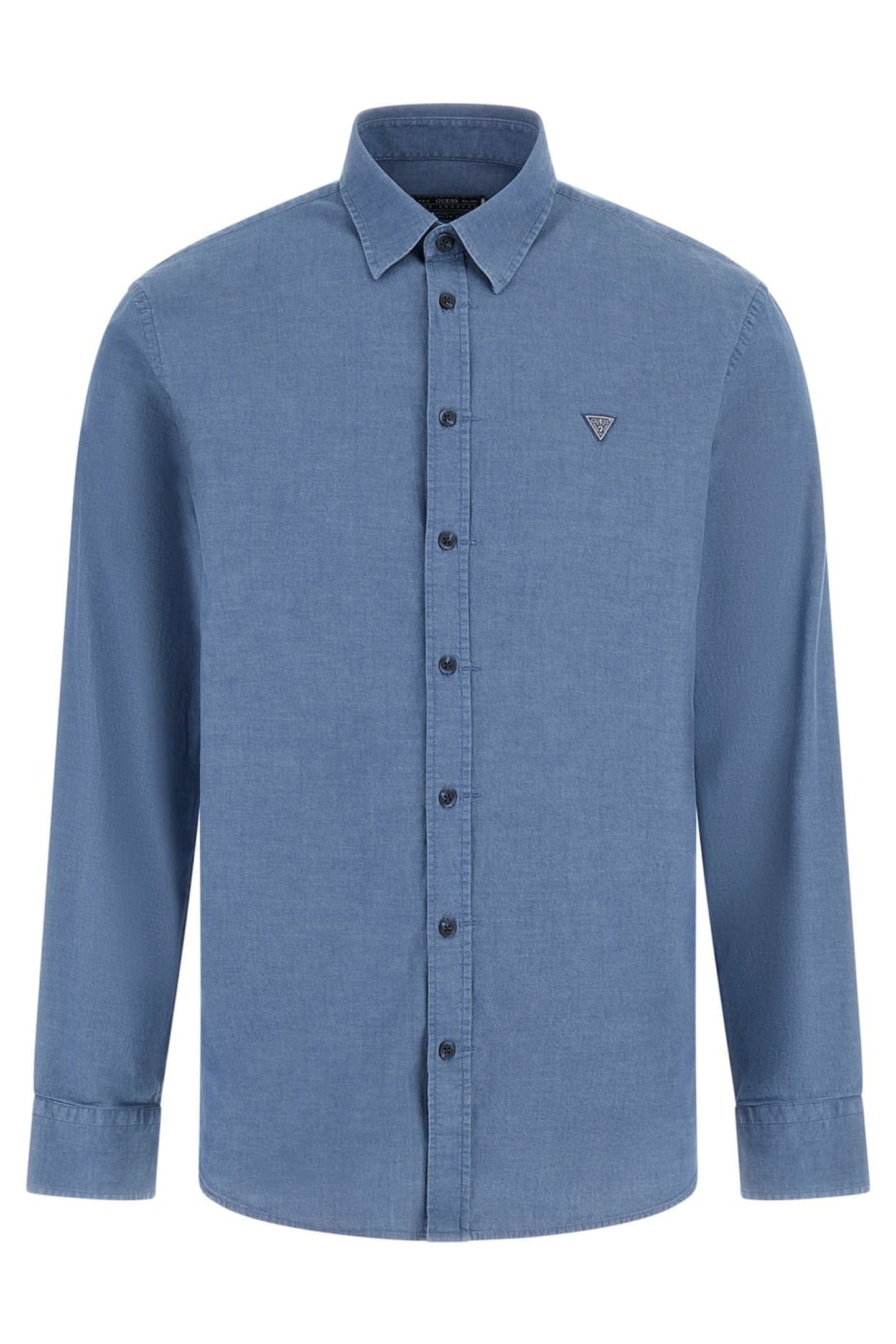 GUESS Ls Indigo Shirt Indigo Blue Multi Maat: L | Casual Overhemden Outlet | Heren | Blauw