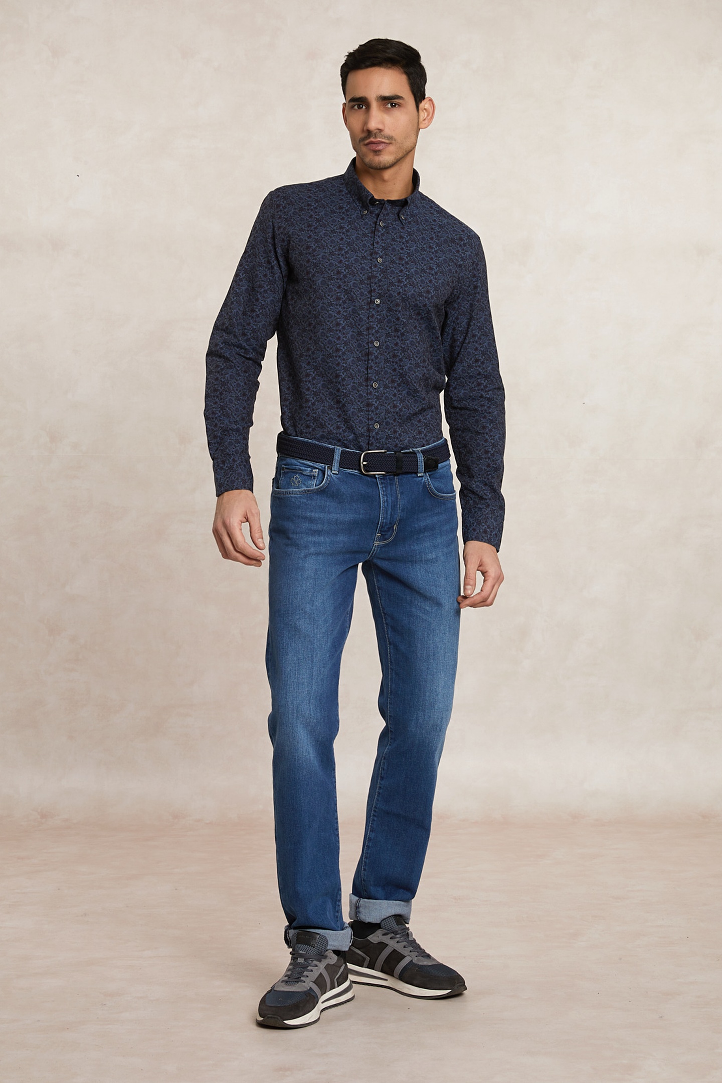 River Woods Custom Fit Fantasy Shirt Multi Maat: M | Casual Overhemden Outlet | Heren | Blauw