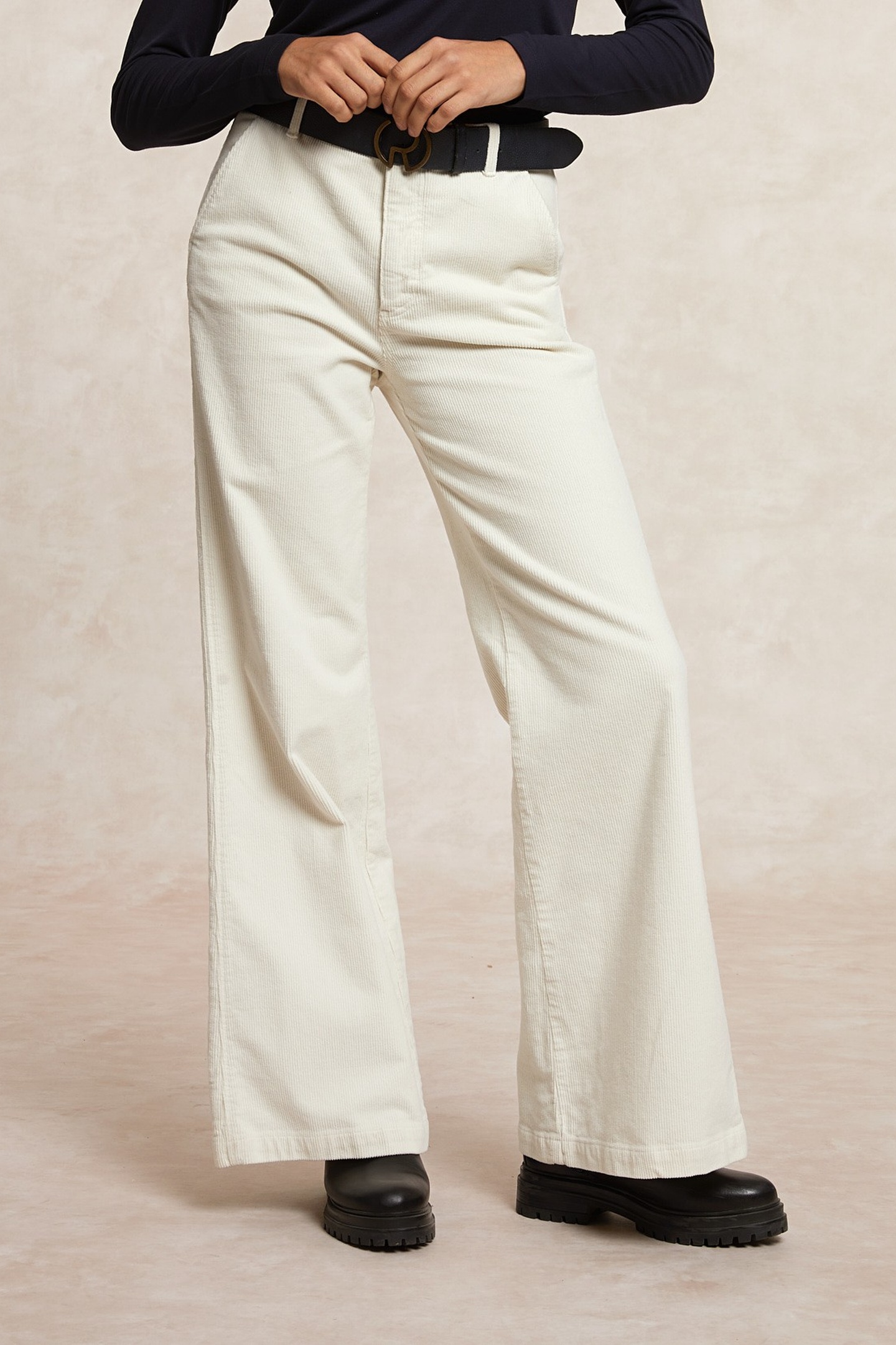 River Woods Pant Wide Leg Beige Maat: 34 | Wijde Broeken Outlet | Dames | Beige