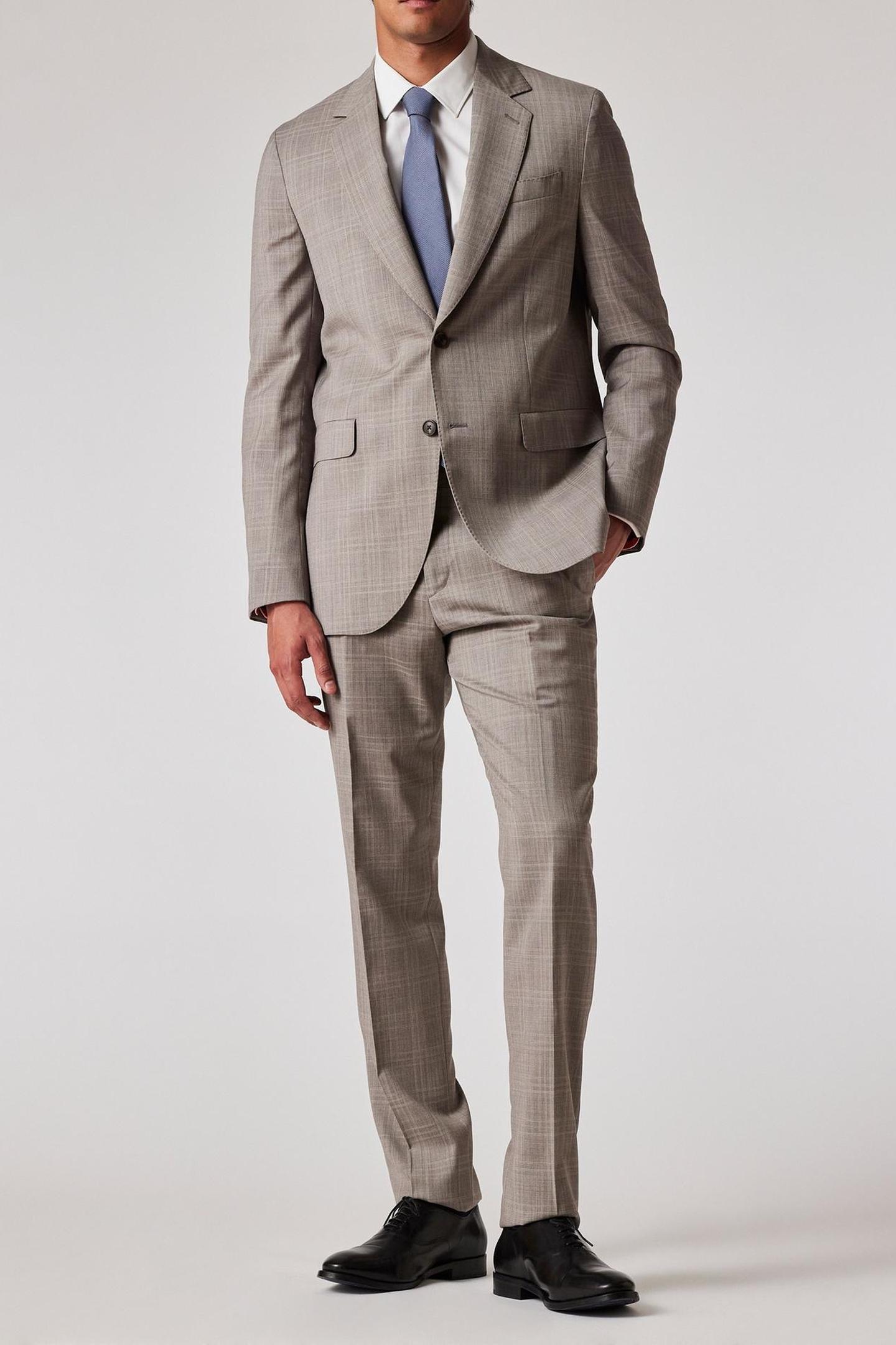 Paul Smith Mens 2 Button Suit Grey Beige Maat: 46 | Blazers Outlet | Heren | Beige
