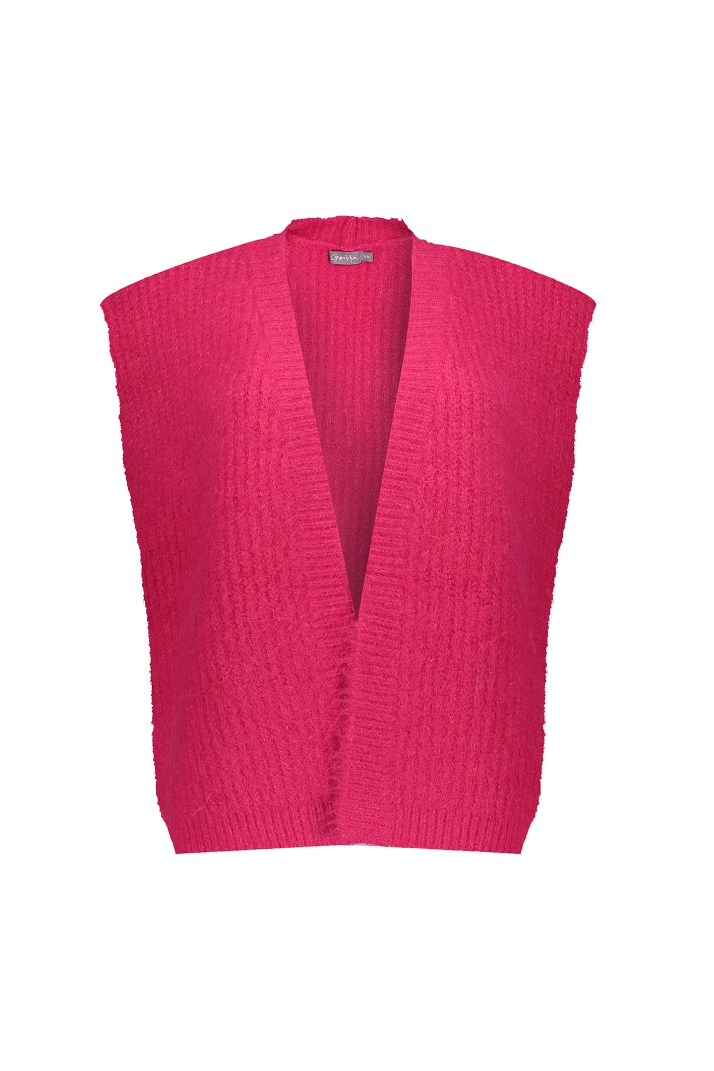 Geisha Gilet Hairy Fuchsia Maat: XL | Sweaters Outlet | Dames | Roze