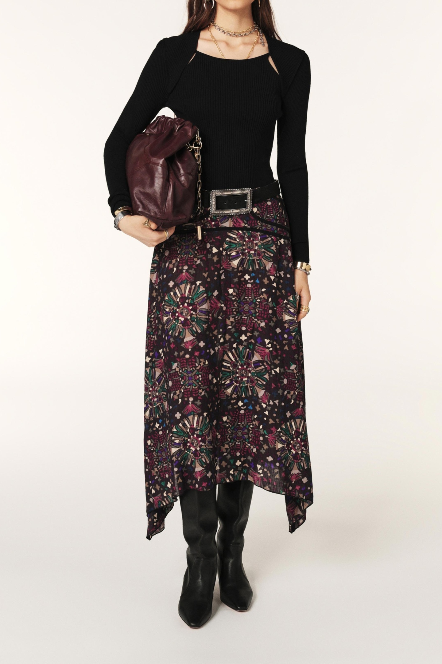 BA&SH Mid-length Skirt Anthracite Größe: 34 | Midiröcke Outlet | Damen