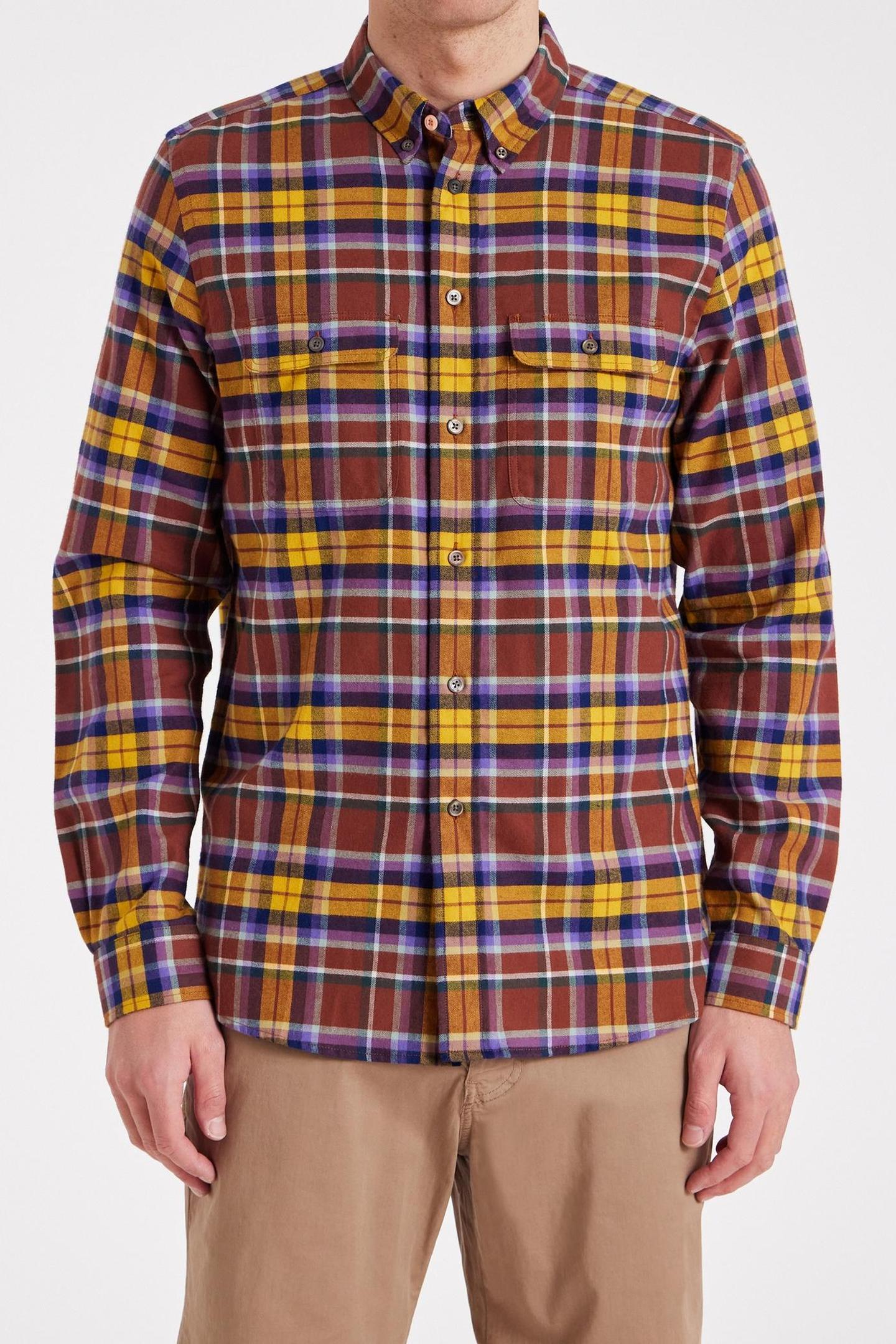 Paul Smith Mens Ls Reg Fit Shirt Pkts Bd Chocolate Size: S | Casual Shirts Outlet | Heren | Bruin