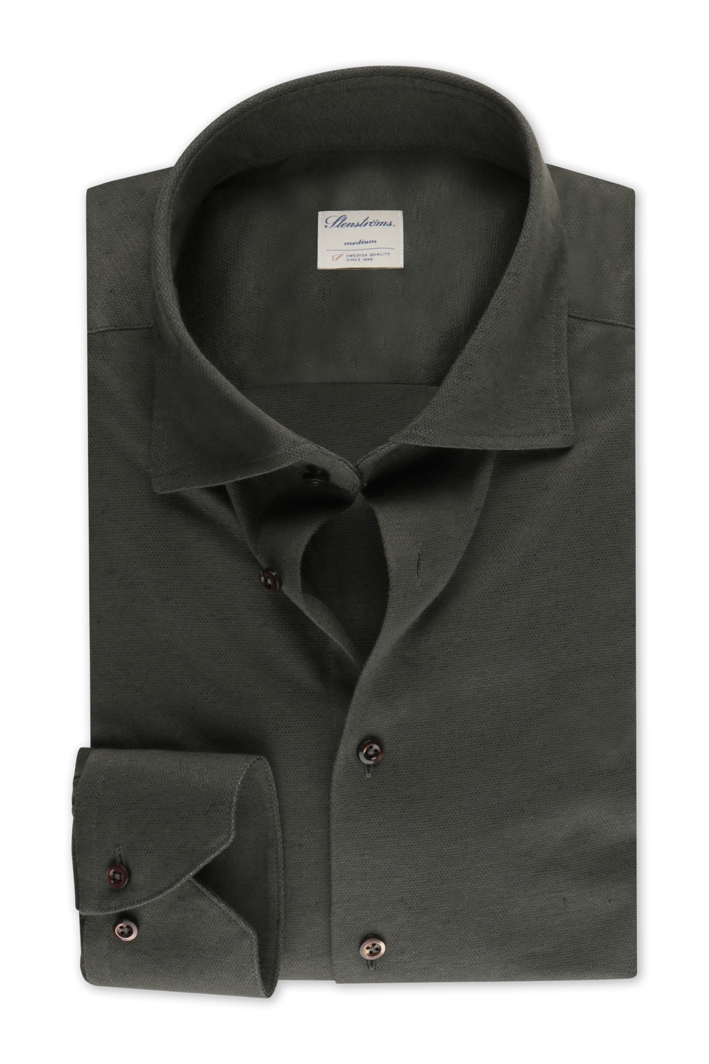 Stenströms Jersey Shirt, Slimline Dark Green Maat: XXL | Casual Overhemden Outlet | Heren | Groen