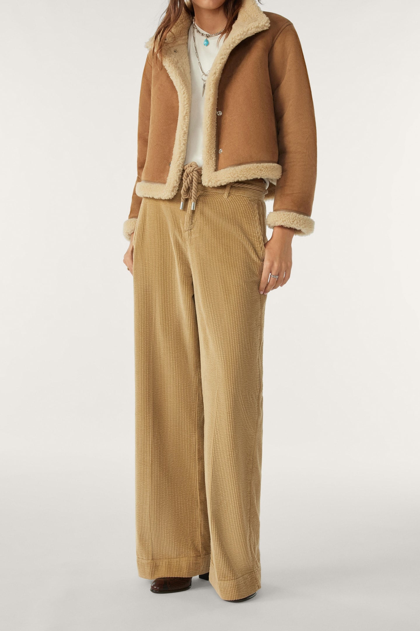 BA&SH Wide Trousers Beige Maat: 36 | Wijde Broeken Outlet | Dames | Beige