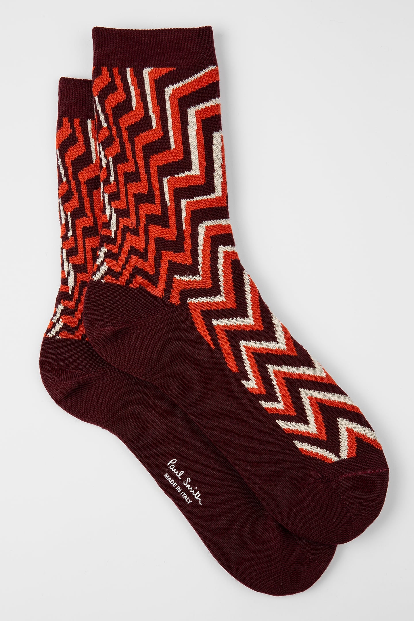 Paul Smith Women Sock Yale Zigzag Burgundy/ Borde Size: OS | Underwear Outlet | Dames | Bordeaux