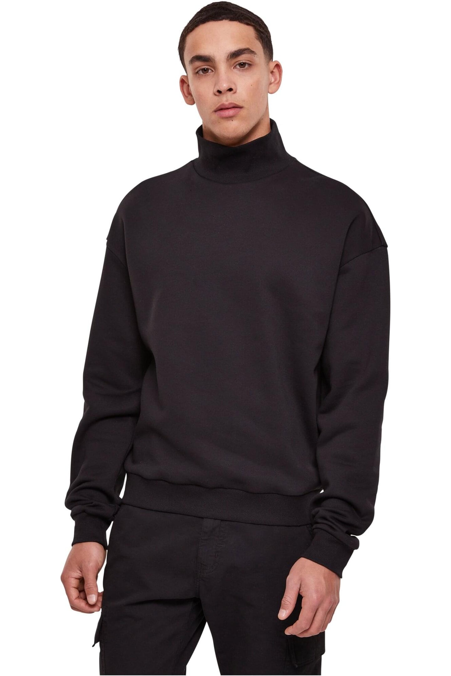 Urban Classics High Rib Neck Crew Black Maat: XL | Coltruien Outlet | Heren | Zwart