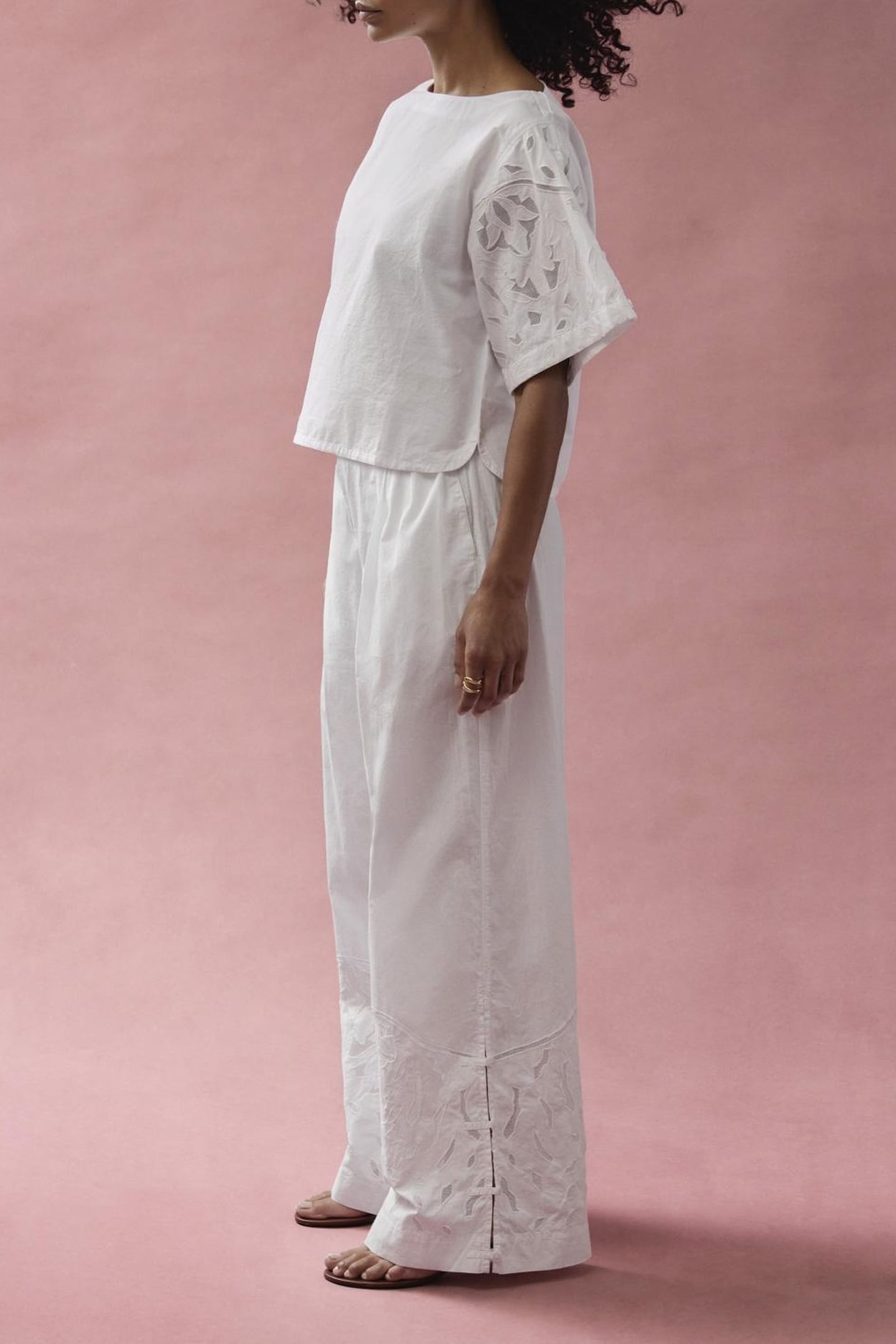 Alchemist Pants Moonflower Embr Very White Maat: 40 | Wijde Broeken Outlet | Dames | Wit