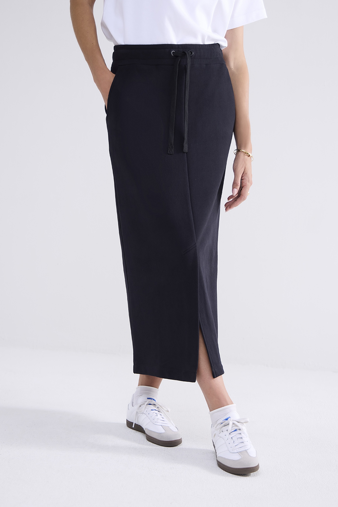 Summum Woman Sweat Skirt Sweat Brushed Back Black Maat: S | Midi Rokken Outlet | Dames | Zwart