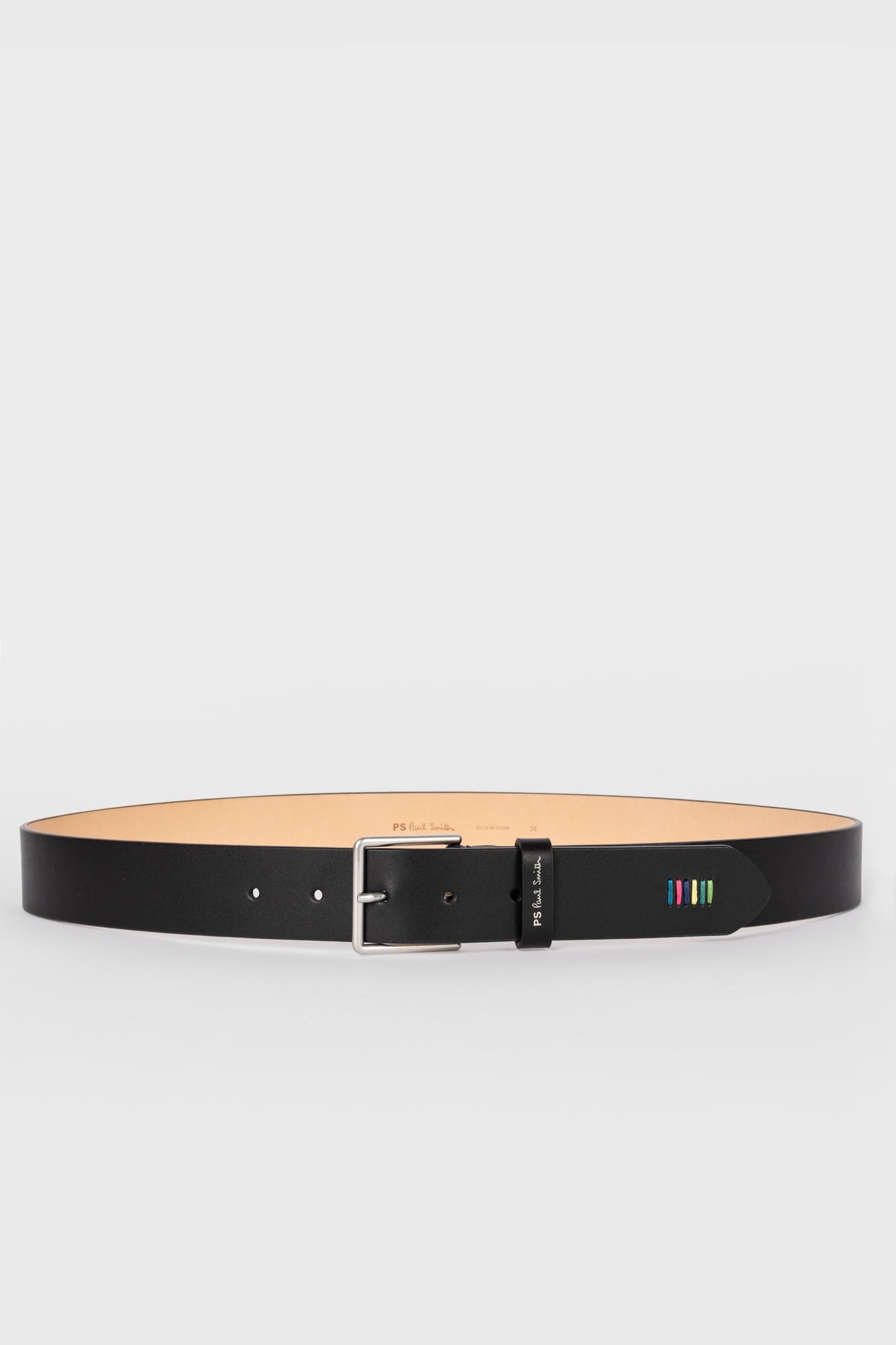 Paul Smith Men Belt Ps Stitch Black Maat: 32 | Riemen Outlet | Heren | Zwart