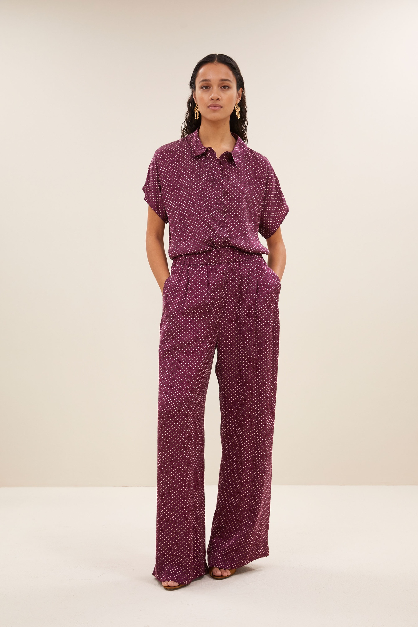 By-Bar Benji Pixel Pants Pixel Print Maat: L | Wijde Broeken Outlet | Dames