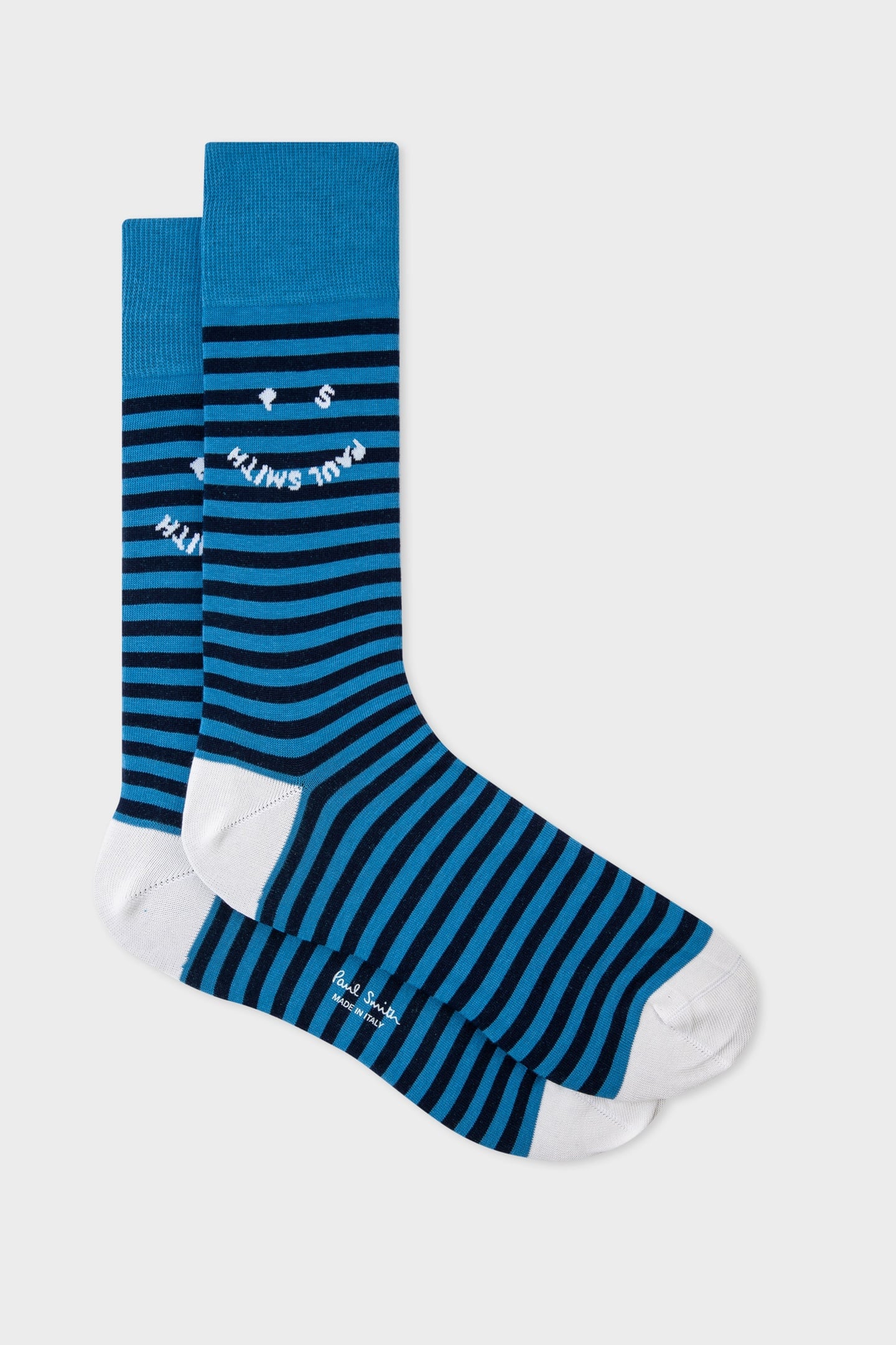 Paul Smith Men Sock Happy Stripe Turquoise Size: OS | Socks Outlet | Heren | Blauw