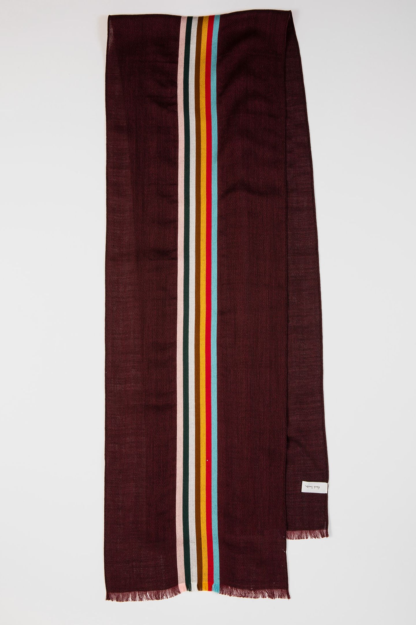 Paul Smith Men Scarf Central Mstrp Burgundy/ Borde Size: OS | Scarves & Gloves Outlet | Heren | Bordeaux