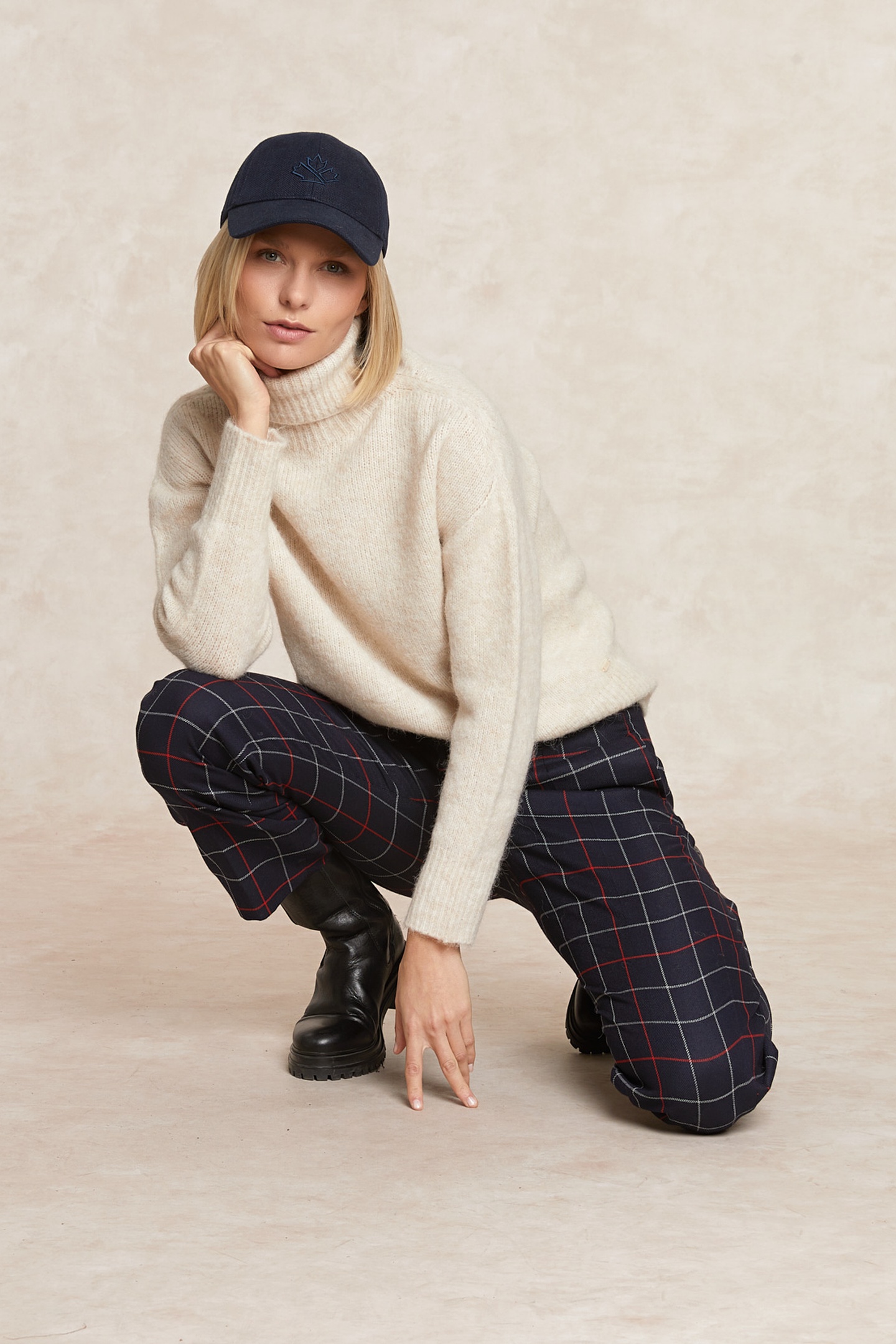 River Woods Classic Checked 7/8 Pants Blue/red Multi Maat: 34 | Straight Broeken Outlet | Dames | Blauw
