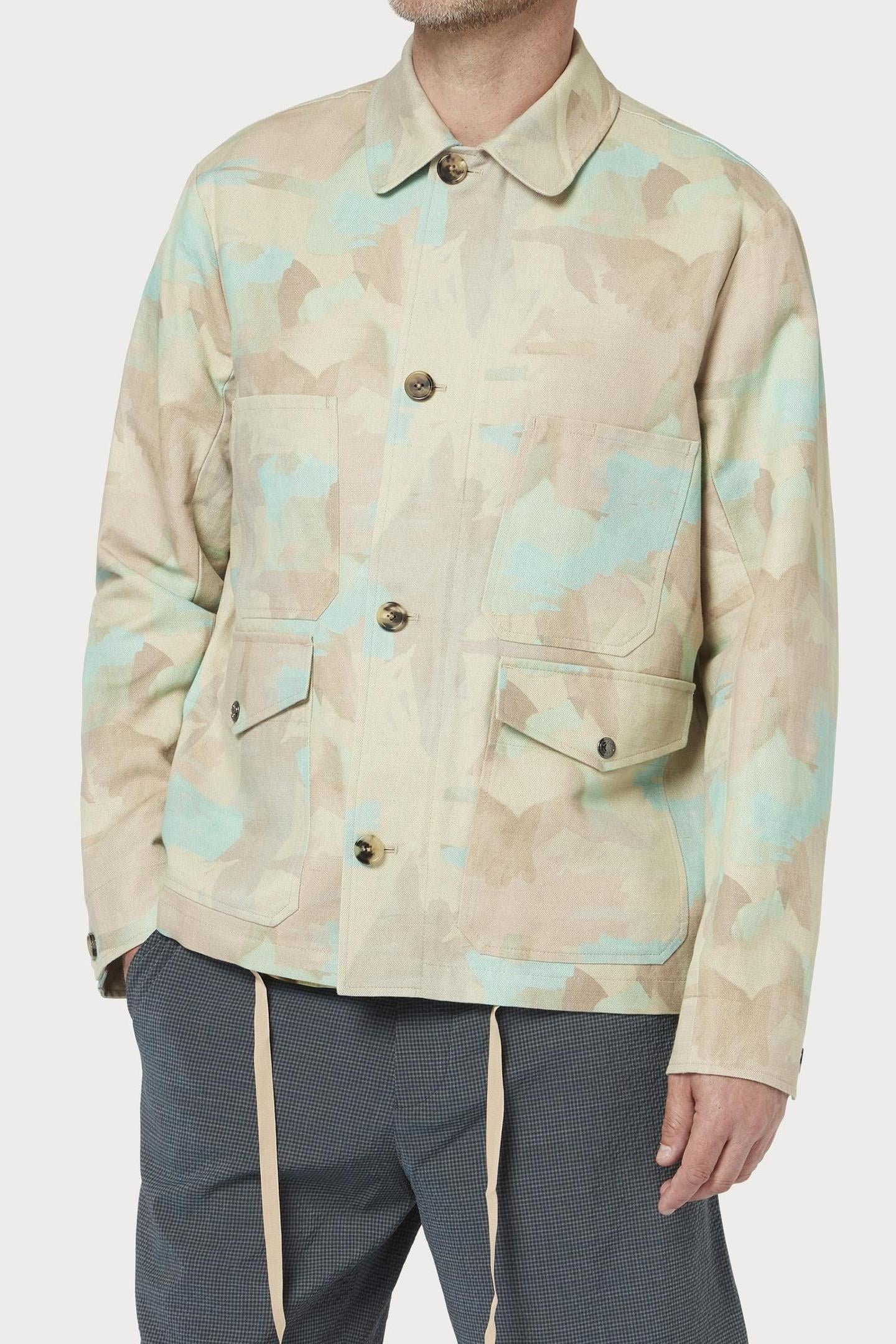 Paul Smith Mens Multi Pkt Jacket Lt Greyish Green Maat: L | Legerjassen Outlet | Heren | Beige