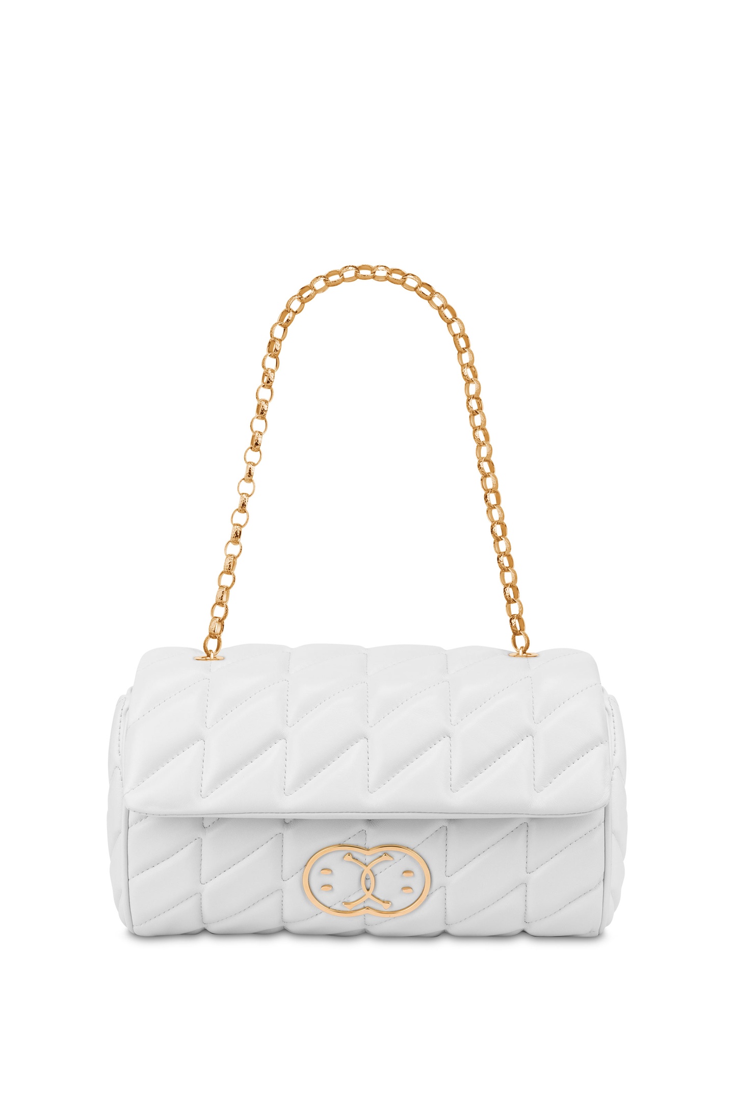Moschino Double Smiley® Quilted Shoulder Bag White Maat: OS | Handtassen Outlet | Dames | Wit