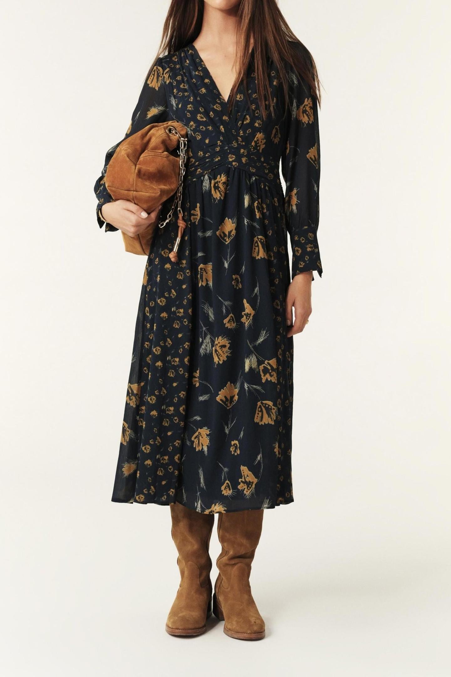 BA&SH Dress Encre Größe: M | Midikleider Outlet | Damen